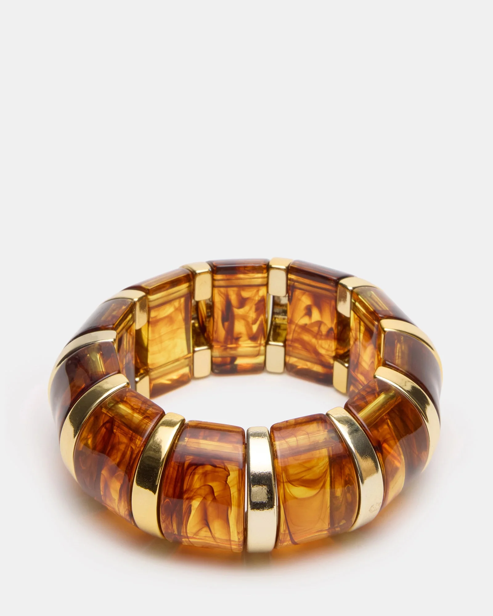 RESIN STRETCH BANGLE BRACELET BROWN - 1