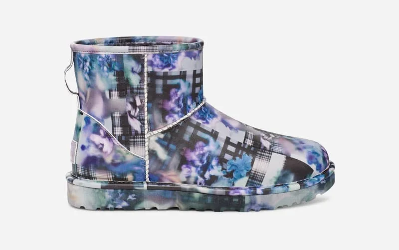 ® CS Classic Mini Microfiber/Recycled Materials Classic Boots in Dark Blue Floral - 1