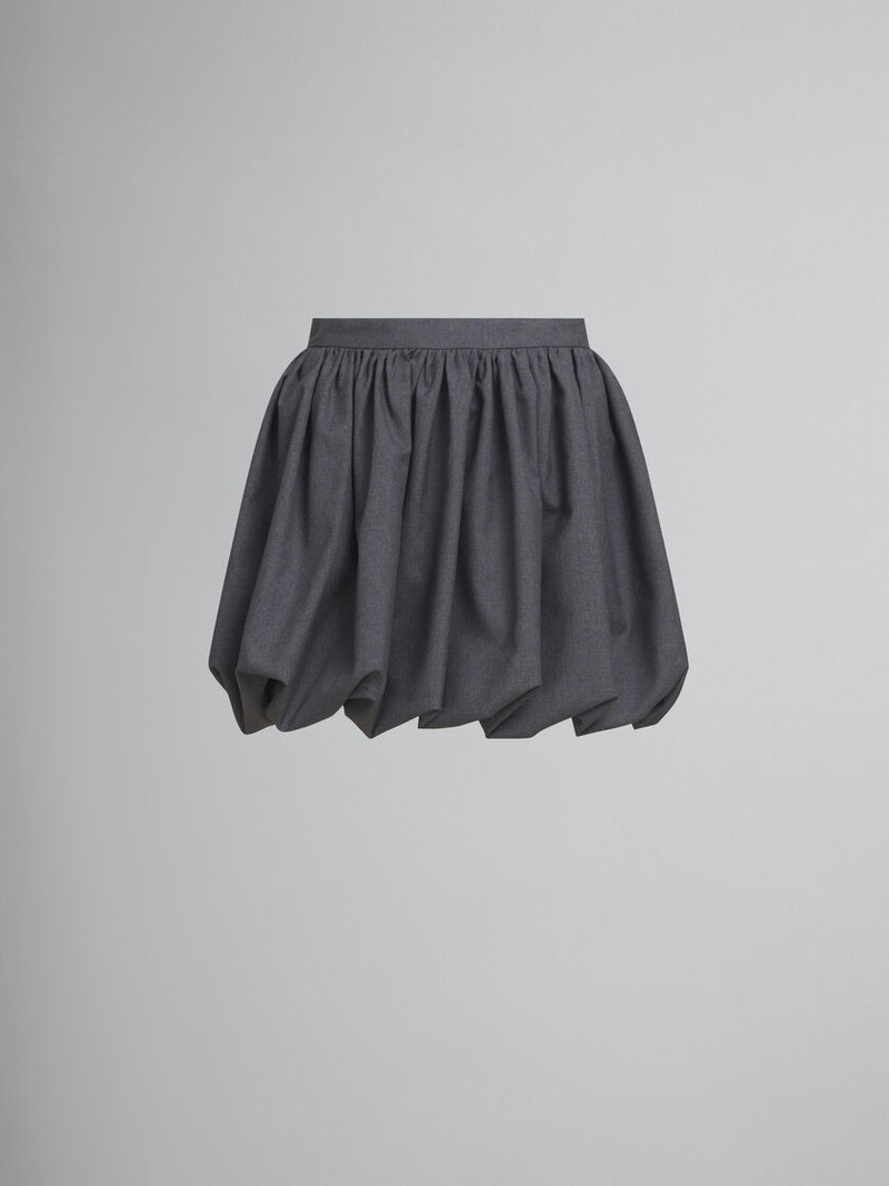 GREY WOOL BALLOON MINISKIRT - 1