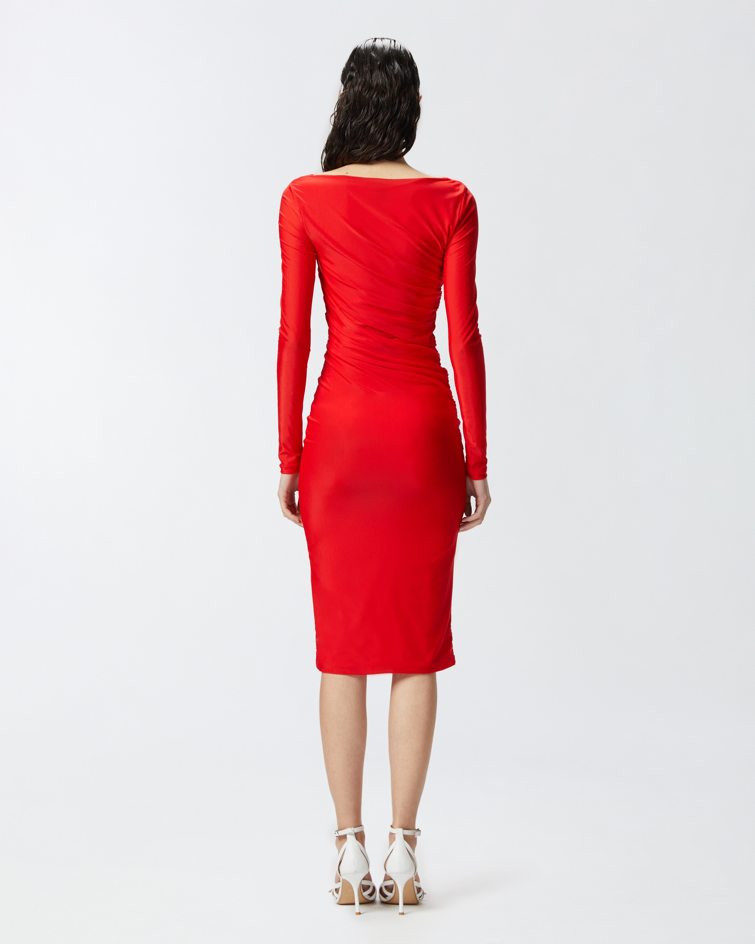 FITTED JERSEY MIDI DRESS - 4