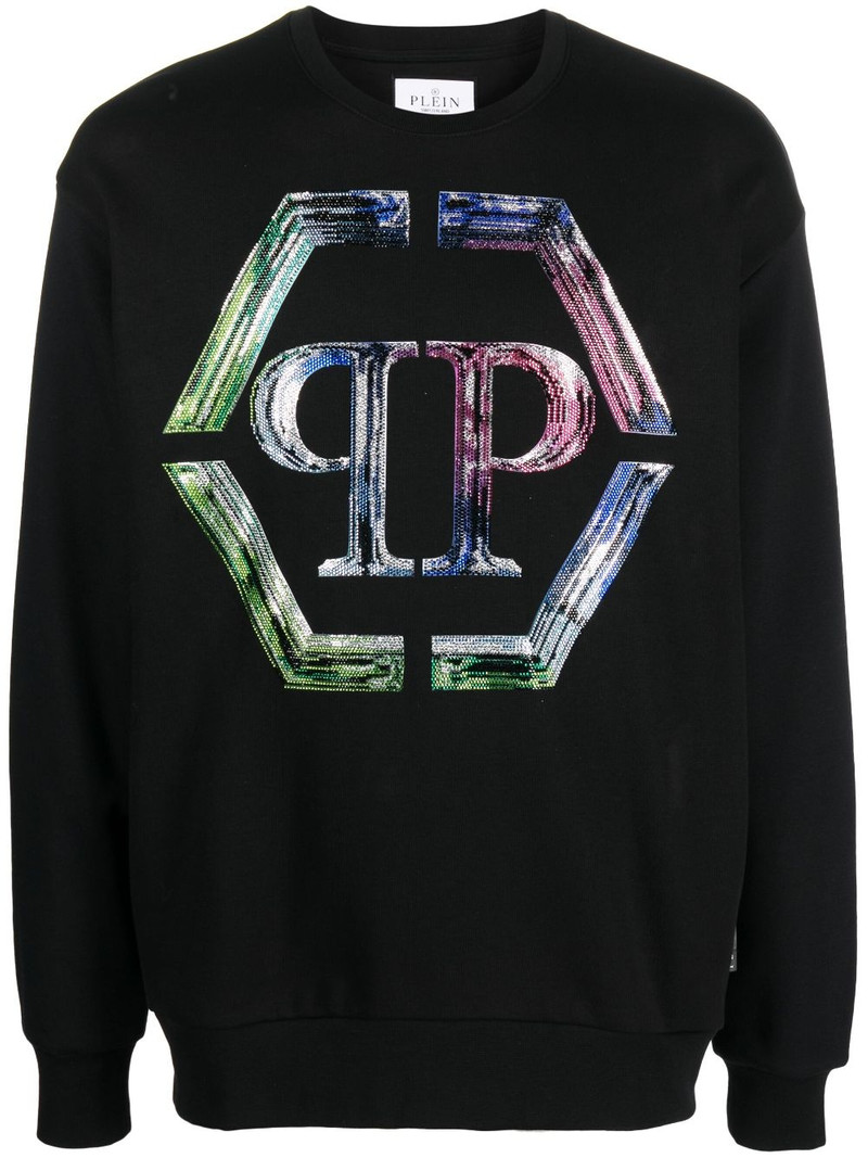 logo-print long-sleeved sweatshirt 1