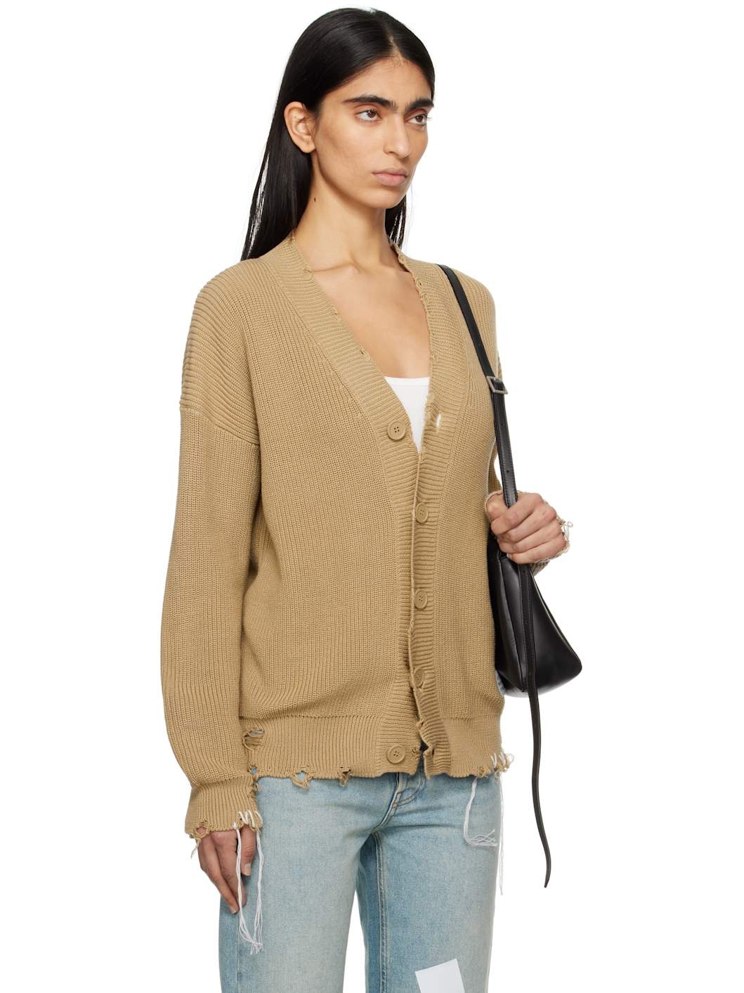 Beige Eaten Knit Cardigan - 2