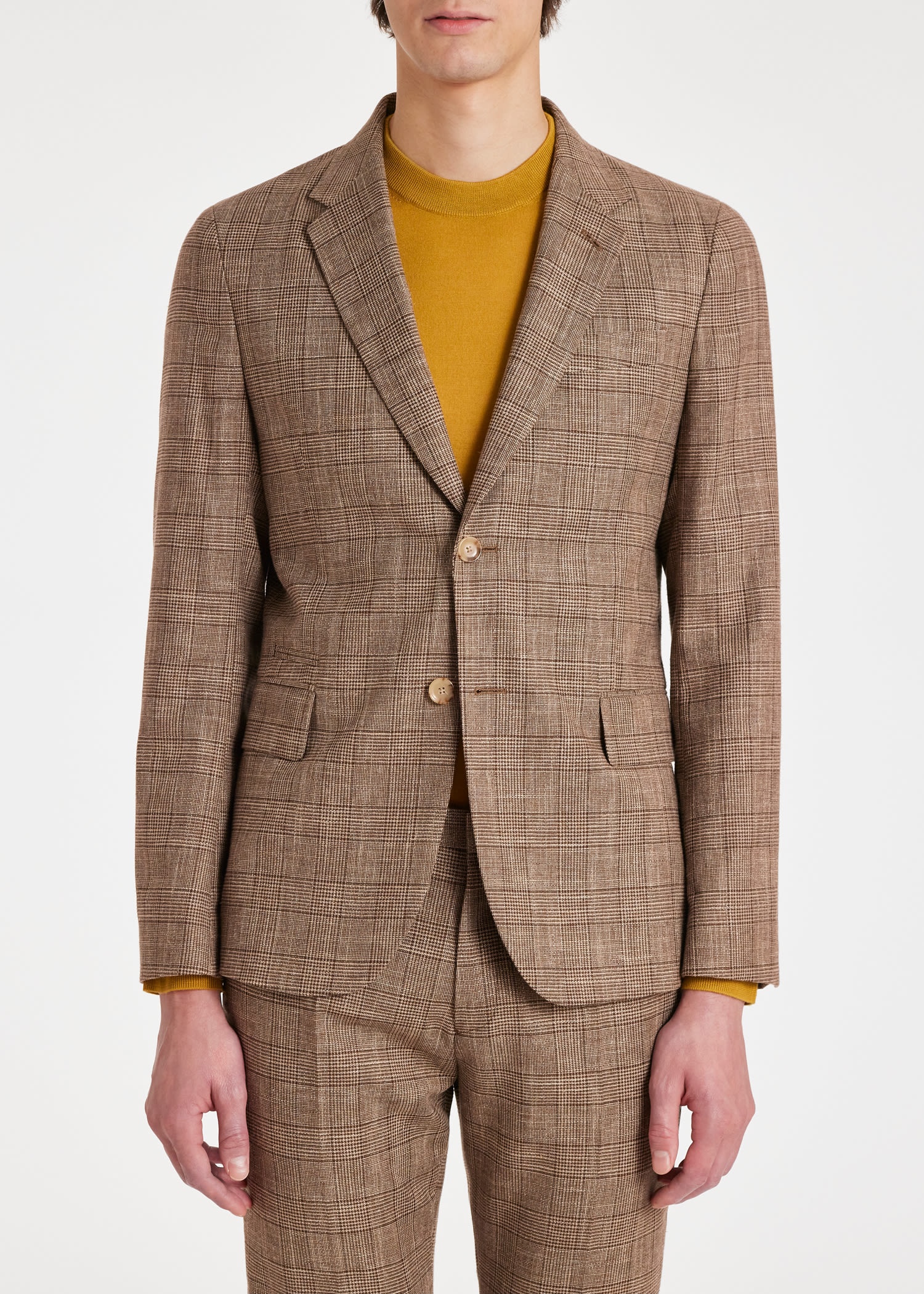 Houndstooth Check Wool-Linen Suit - 7