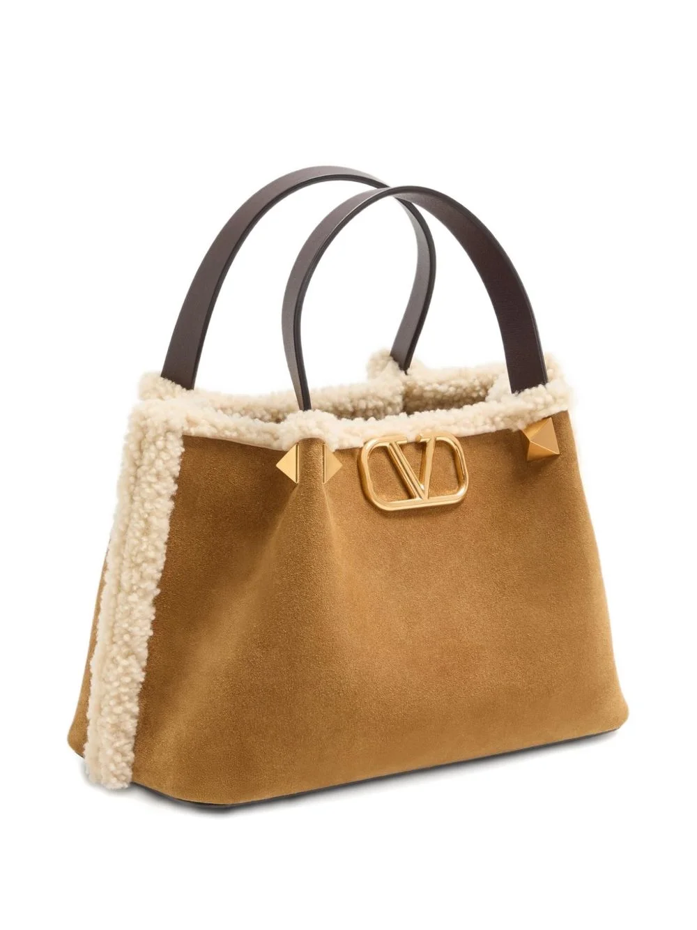 small VLogo Signature suede tote bag - 1