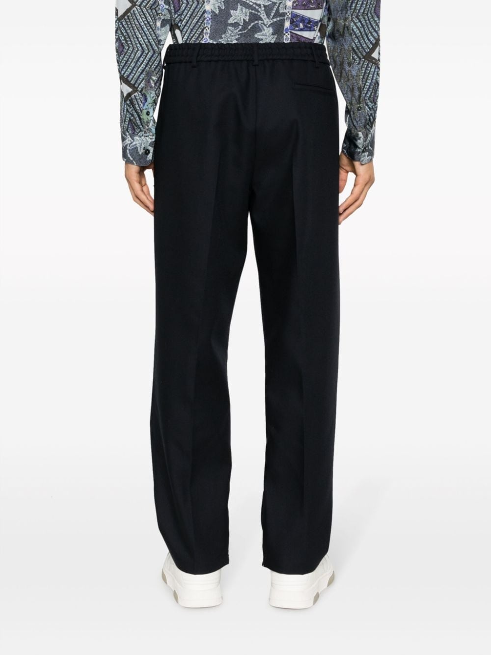 asymmetric button-fastening wide-leg trousers - 4