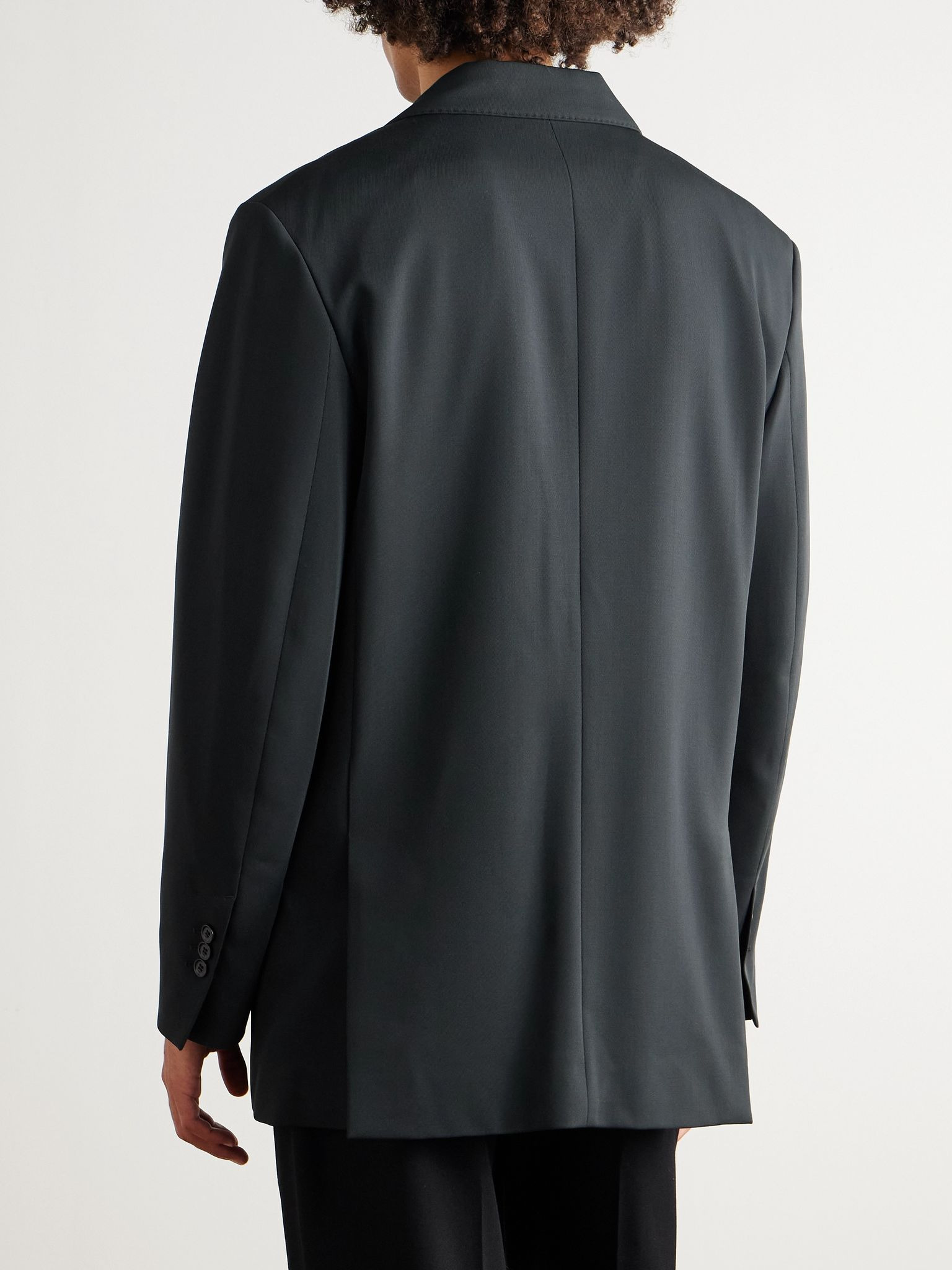Wool-Tricotine Blazer Black - 3