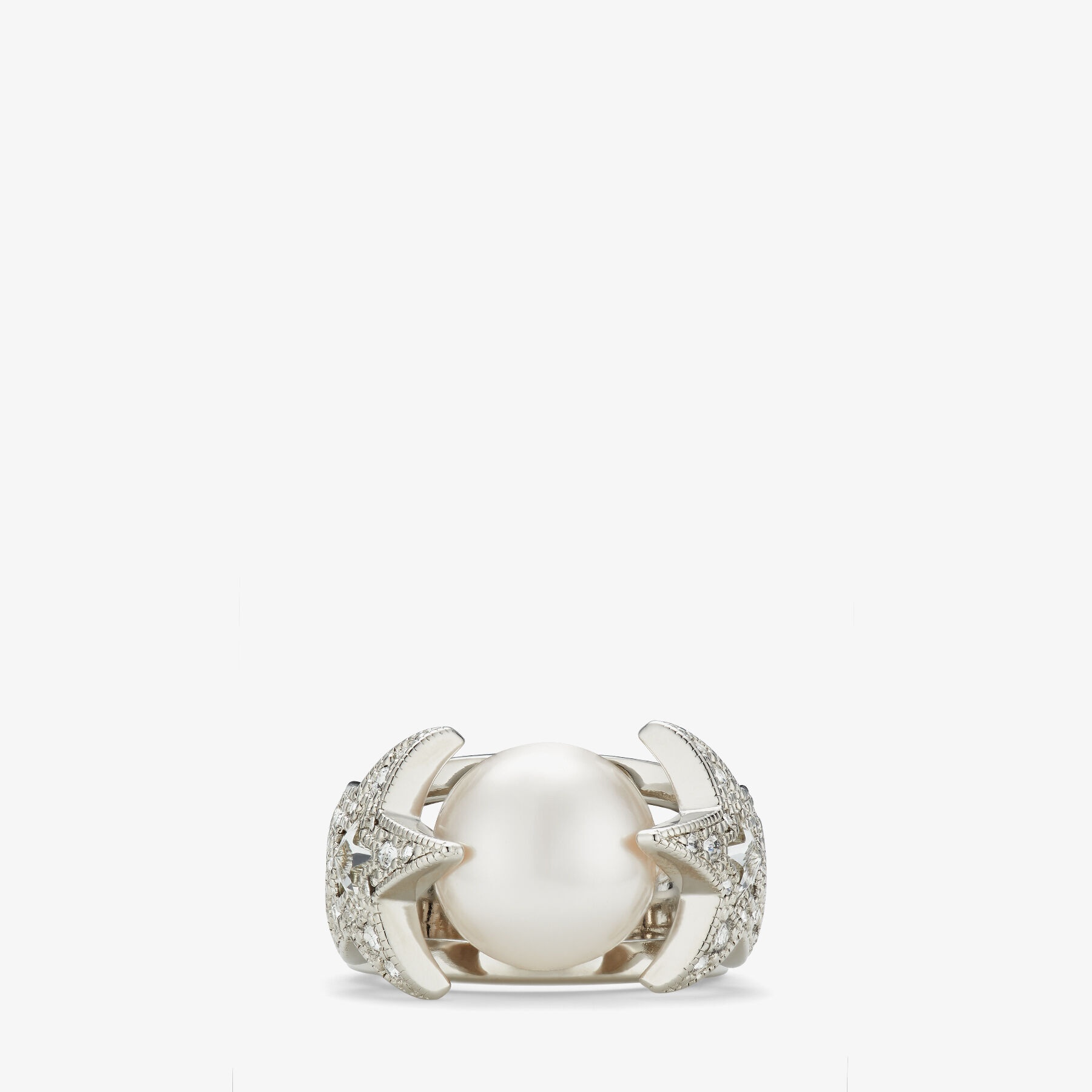 Crystal Star Ring
Silver-Finish Metal Star and Pearl Ring with Swarovski Crystals - 3