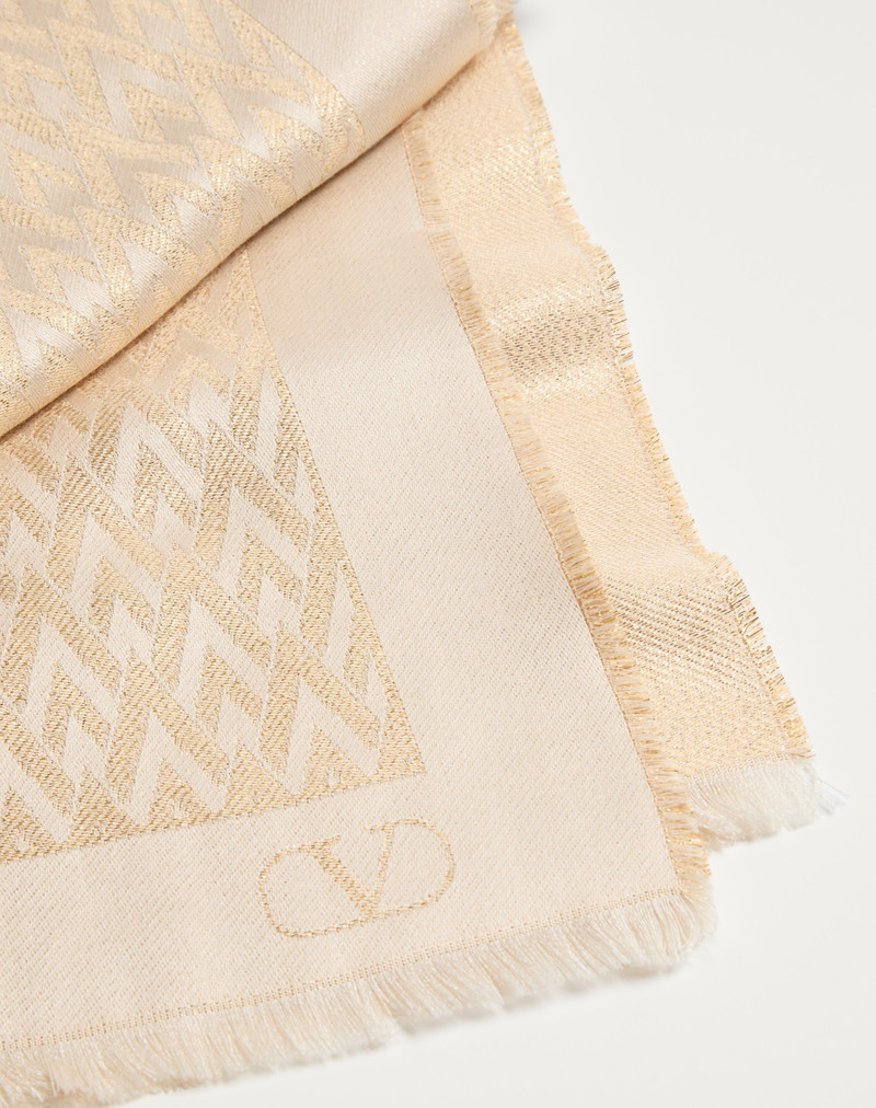 Valentino TOUTE LA V STOLE IN SILK, VISCOSE AND CASHMERE outlook