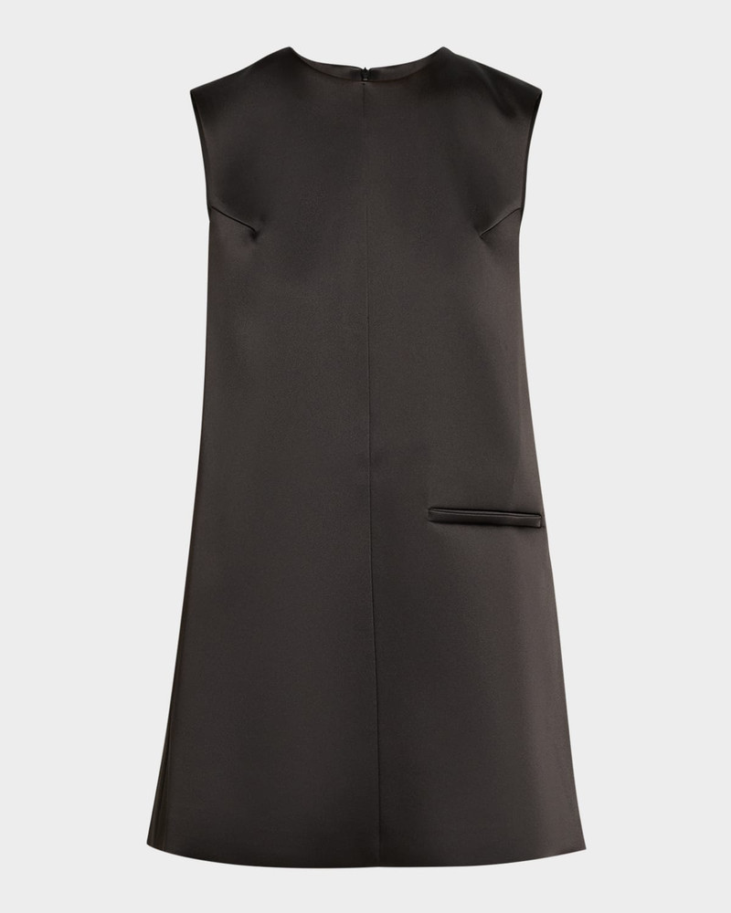 Sculptural Satin Mini Cape Dress 1