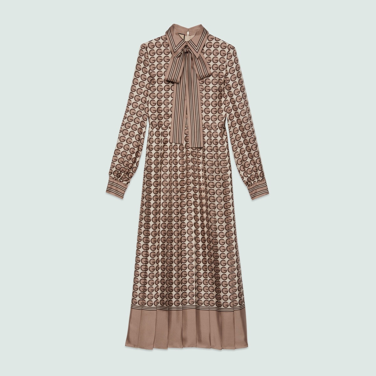 Round G print silk dress - 1