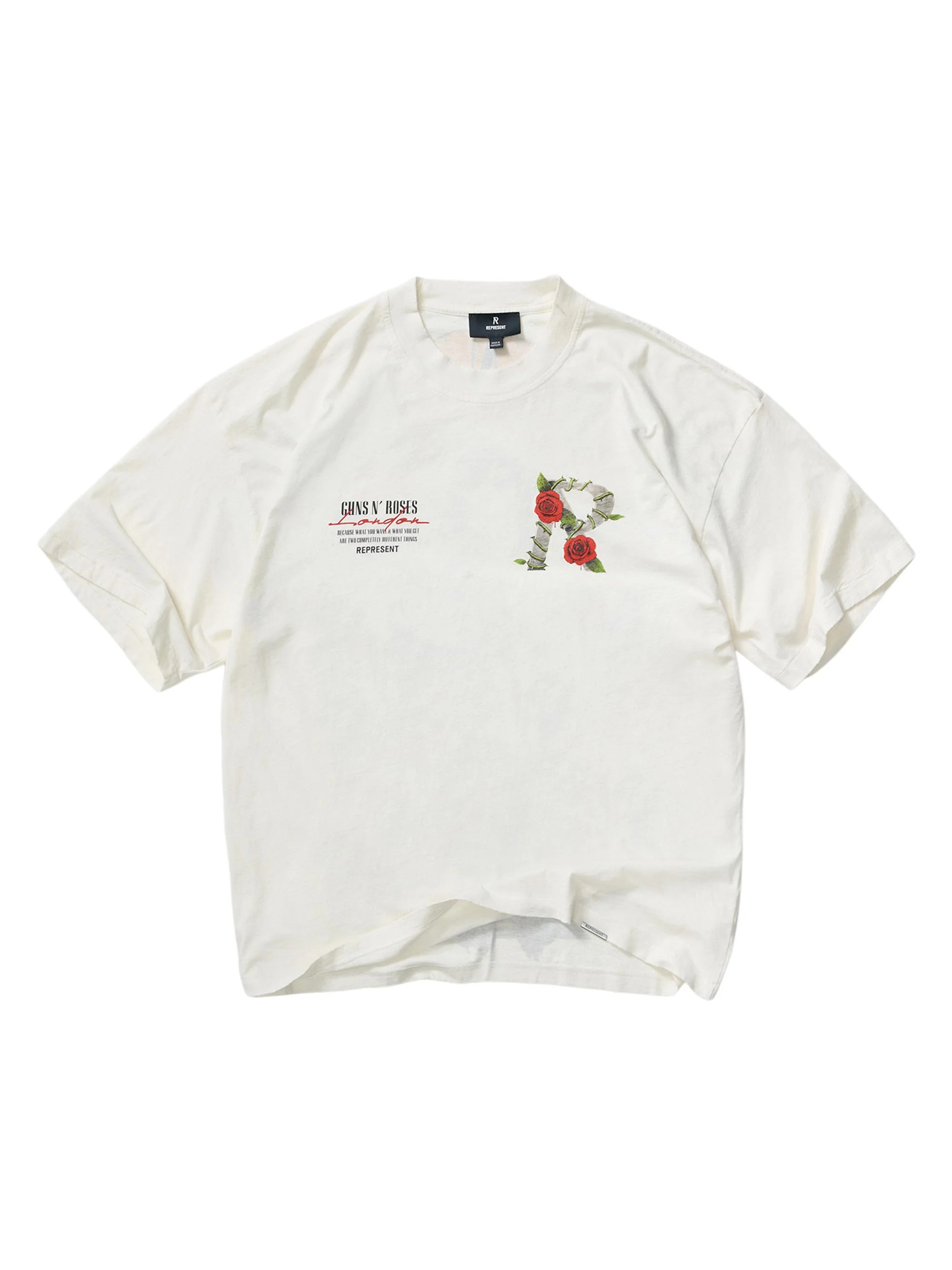 Men's Guns N' Roses Tour Crewneck T-Shirt - Flat White - 1