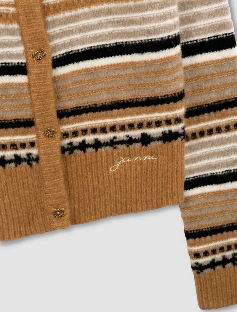 GANNI Cardigan Soft Wool Stripe outlook