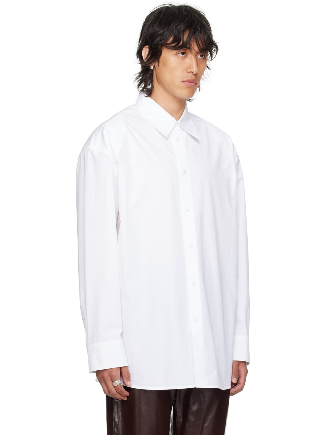 White Spread Collar Shirt - 2
