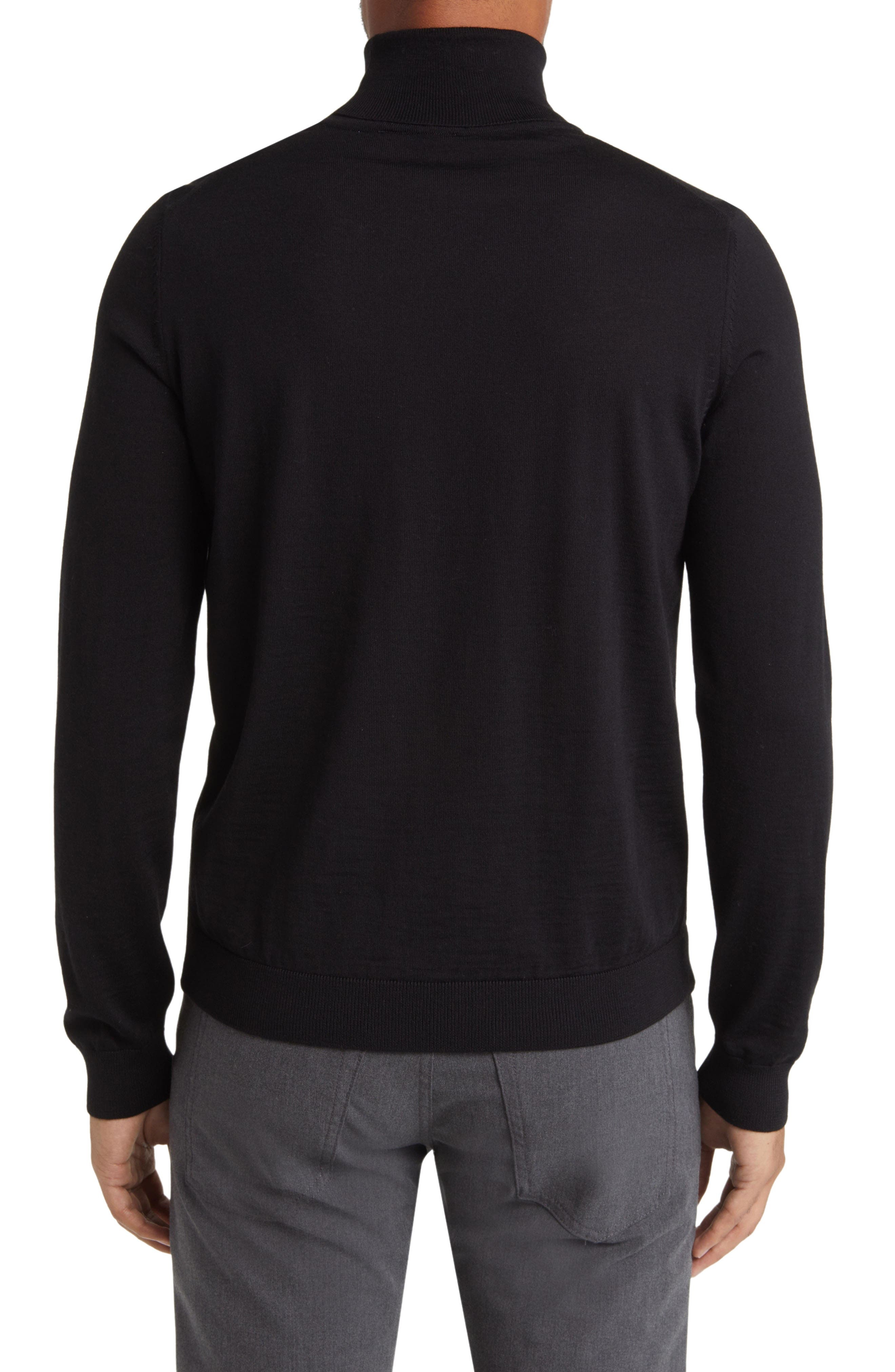 BOSS Musso Virgin Wool Turtleneck Sweater in Black at Nordstrom - 2