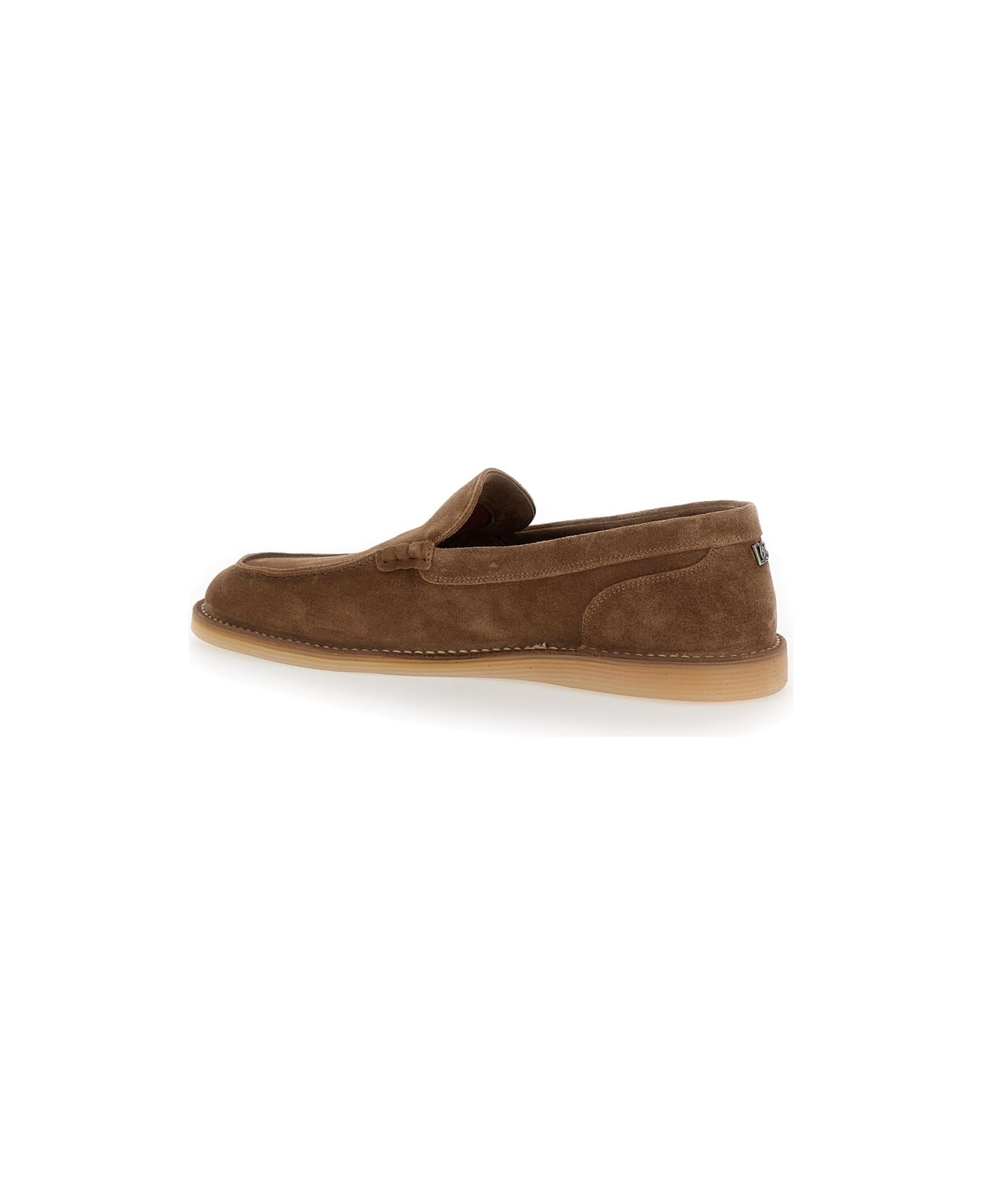 'new Florio Ideal' Brown Loafers With Dg Detail In Suede Man - 3