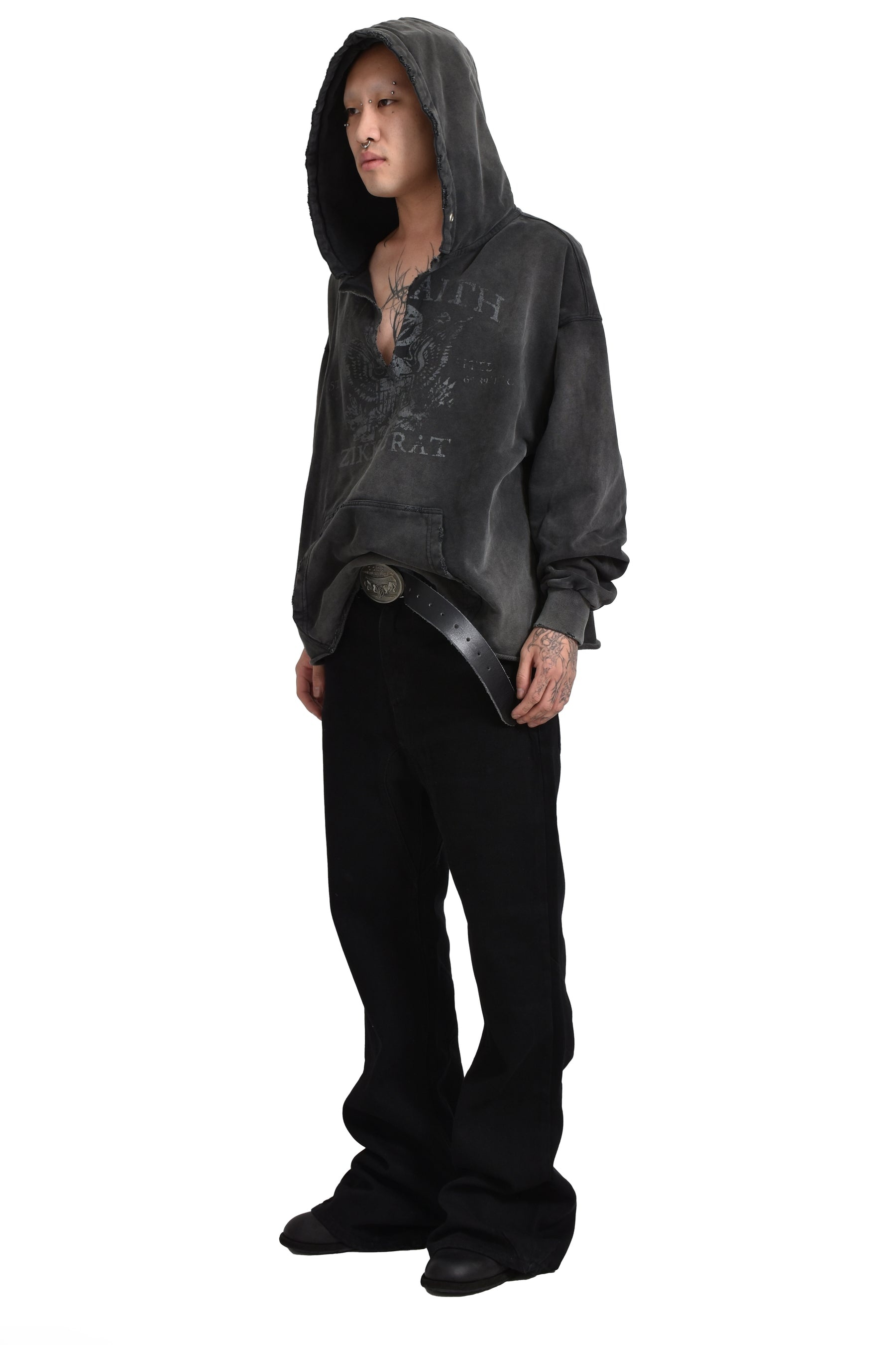 NO/FAITH STUDIOS LOOSE FIT HOODIE / BLK