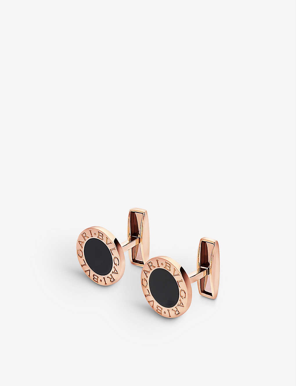 BVLGARI BVLGARI 18ct rose-gold and onyx cufflinks - 2