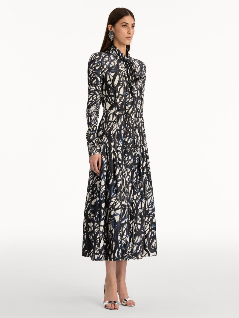 ABSTRACT SKETCH SILK TWILL DRESS 4