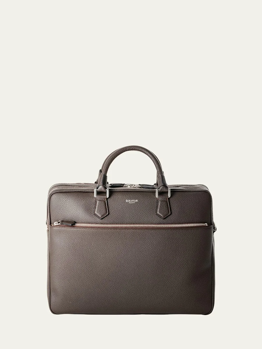 Men's Cachemire Leather Briefcase - 1