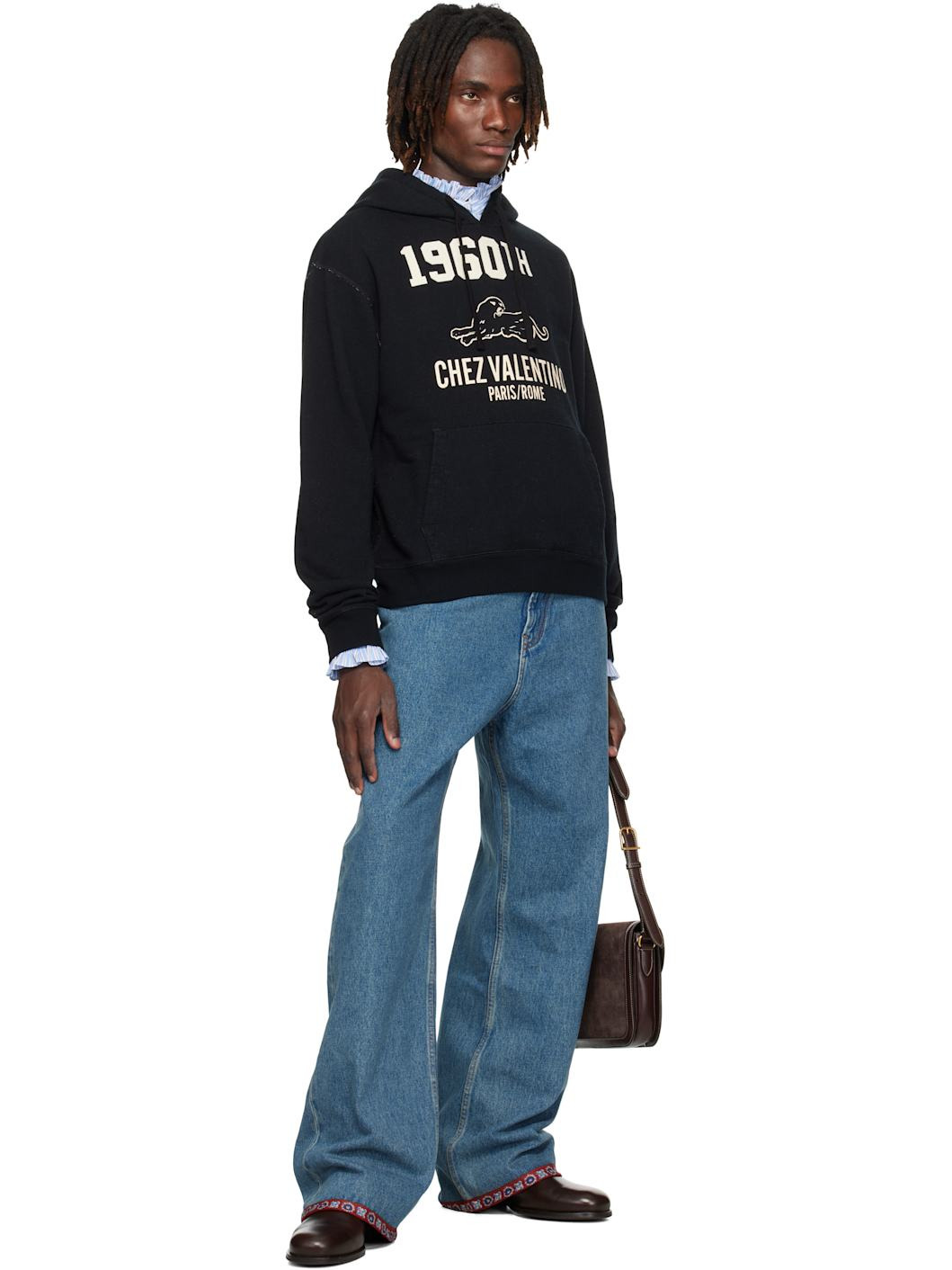 Black 'Chez Valentino' Hoodie - 4