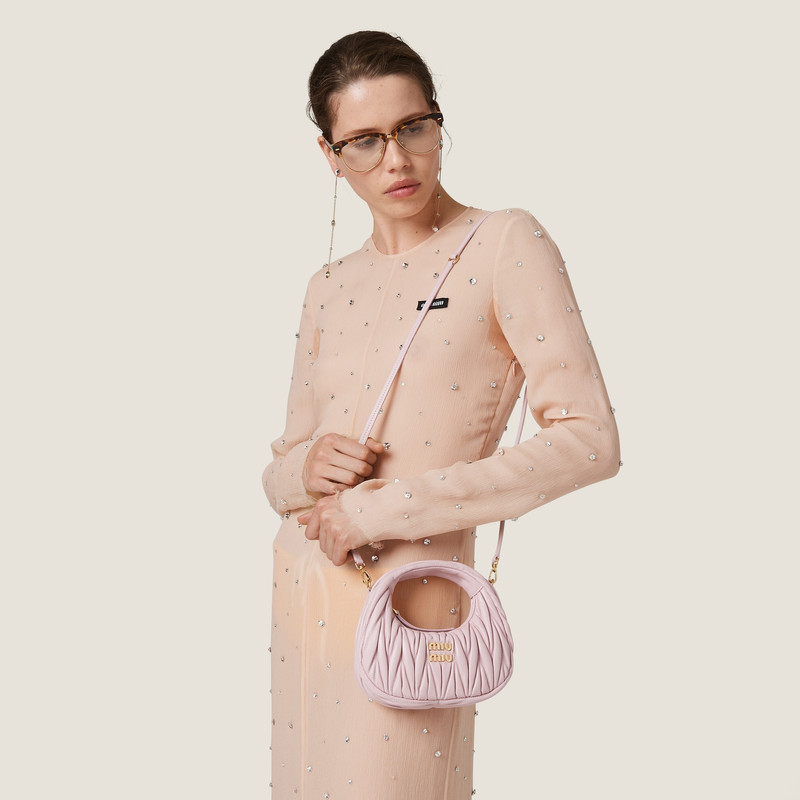 Miu Miu Wander matelassé nappa leather hobo mini-bag outlook