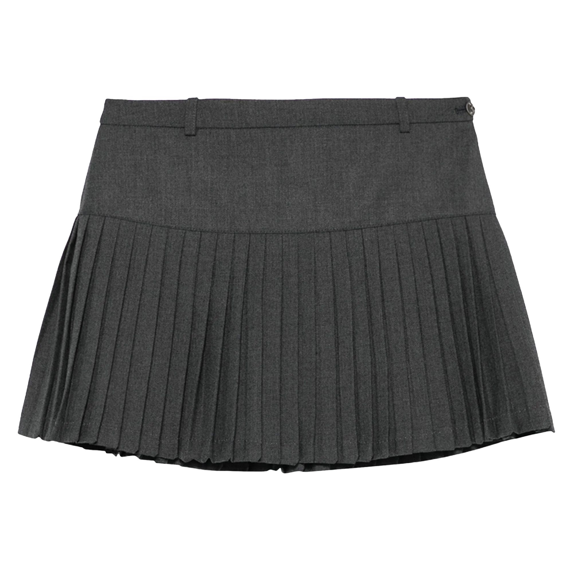 Marine Serre Regenerated Tailoring Pleated Skirt 'Grey' - 1