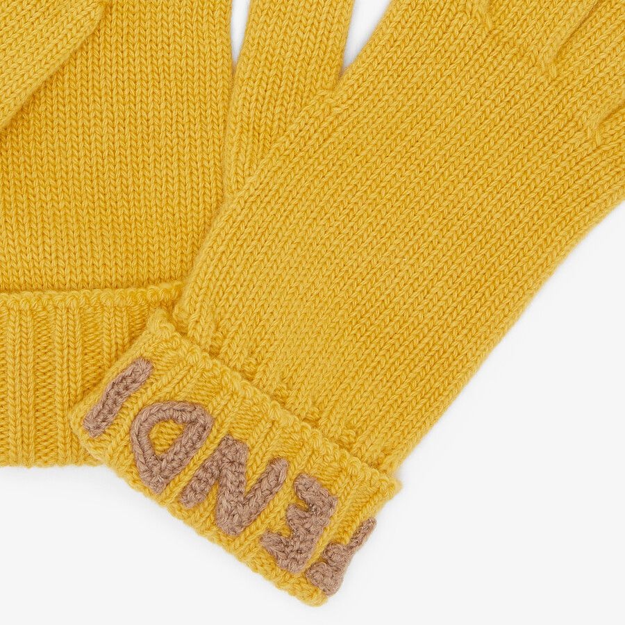 Yellow wool gloves - 2