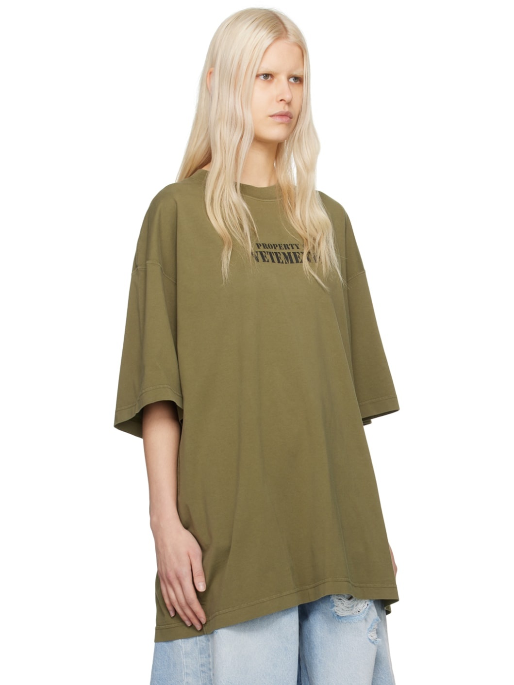 Khaki 'Property Of Vetements' T-Shirt - 2