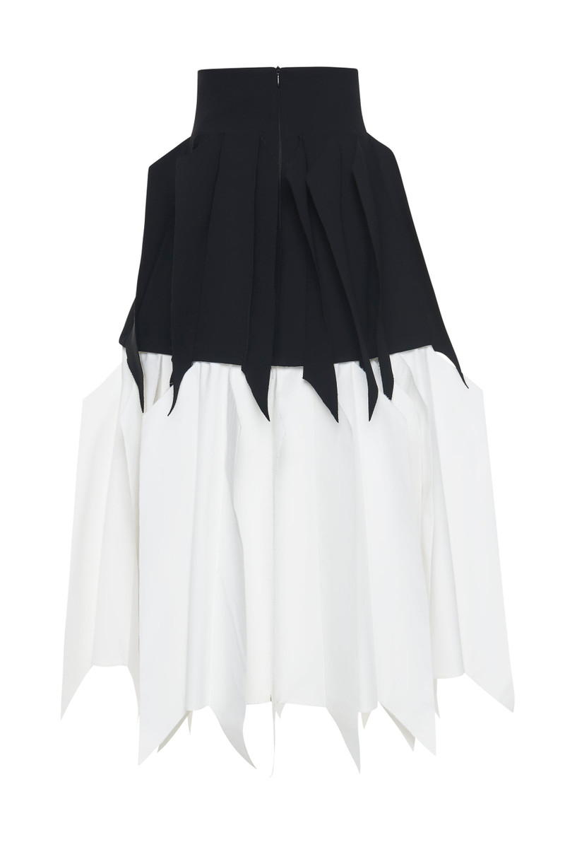 A-LINE SKIRT WITH PANEL BLACK WHITE 8
