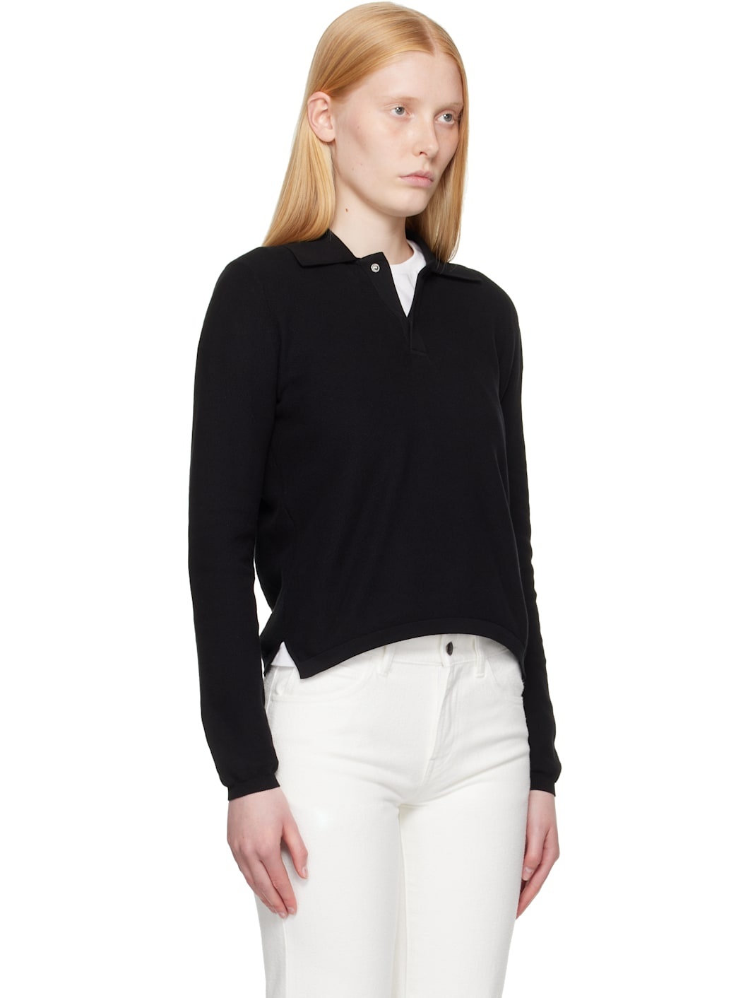 Black Long Sleeve Brooke Polo - 2