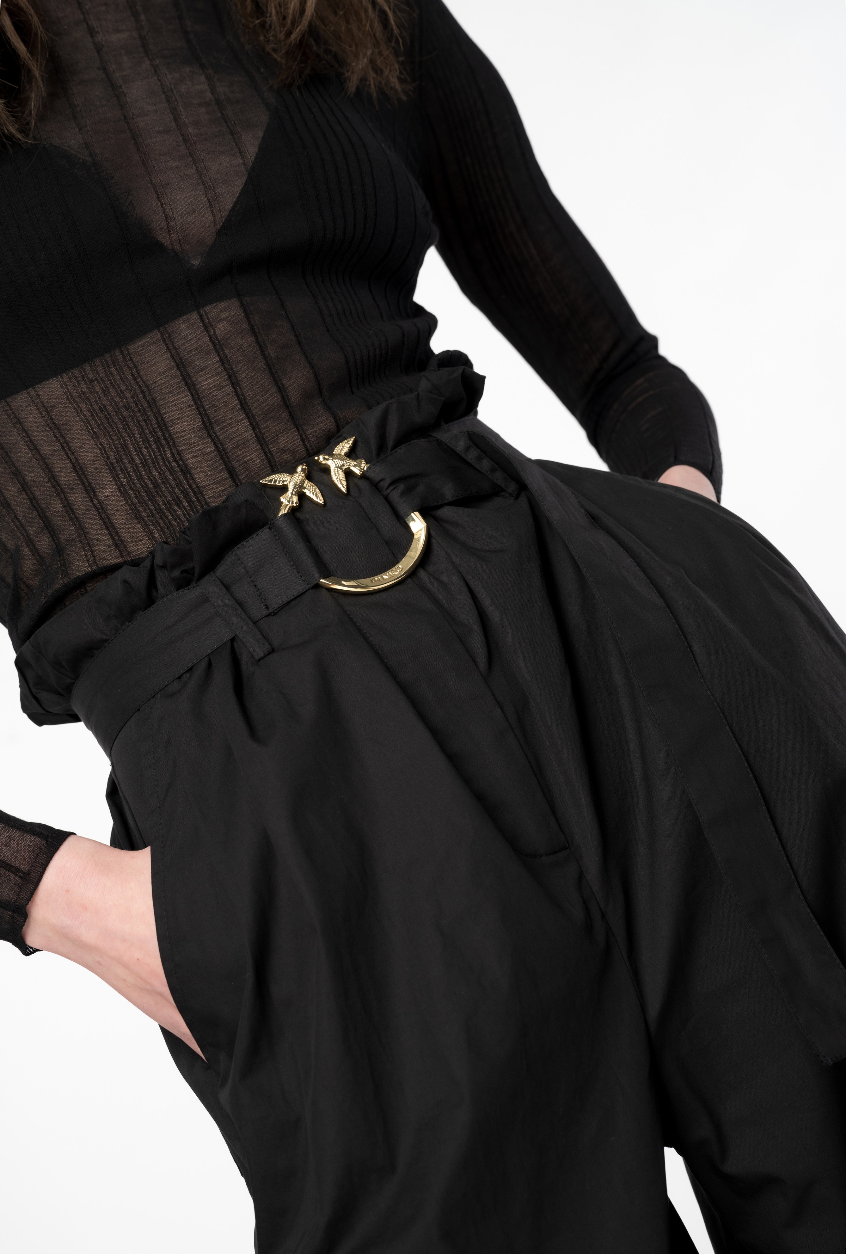 WIDE-LEG TROUSERS WITH BELT - 4