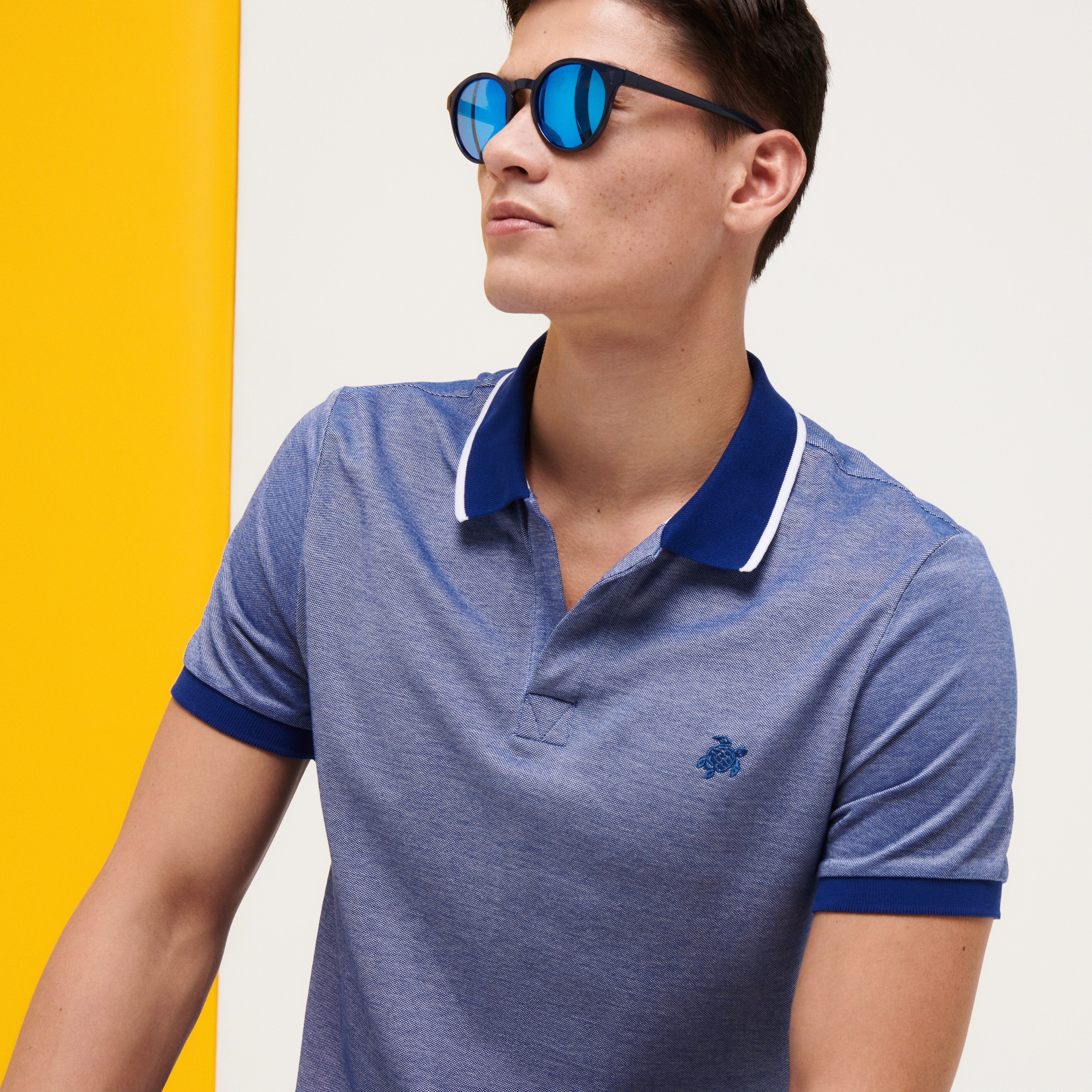 Men Changing Cotton Pique Polo Shirt Solid - 7