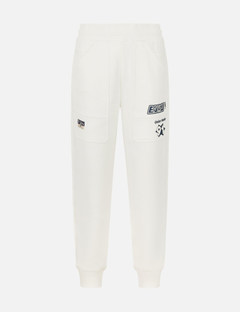 EVISU Logo and Daicock Print Relax Fit Sweatpants outlook