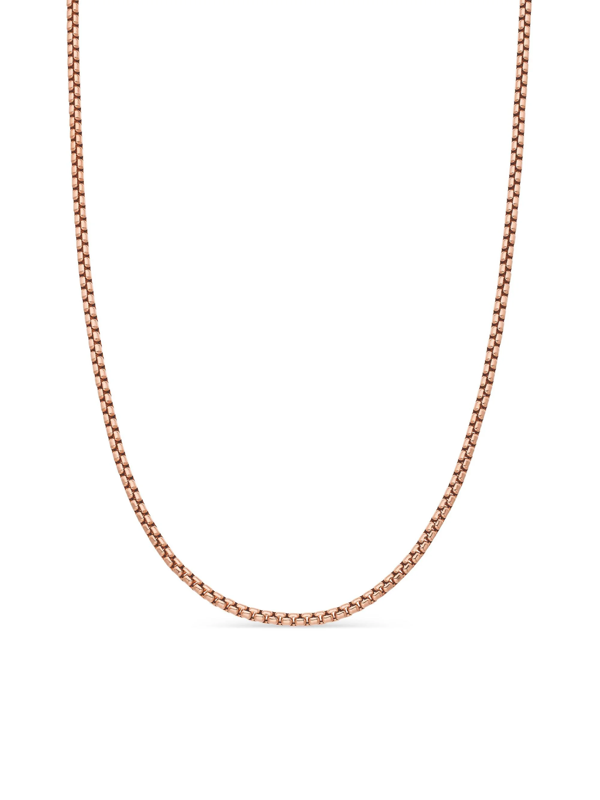 Men's Box Chain Necklace in 18K Rose Gold, 2.7mm - Gold - 1