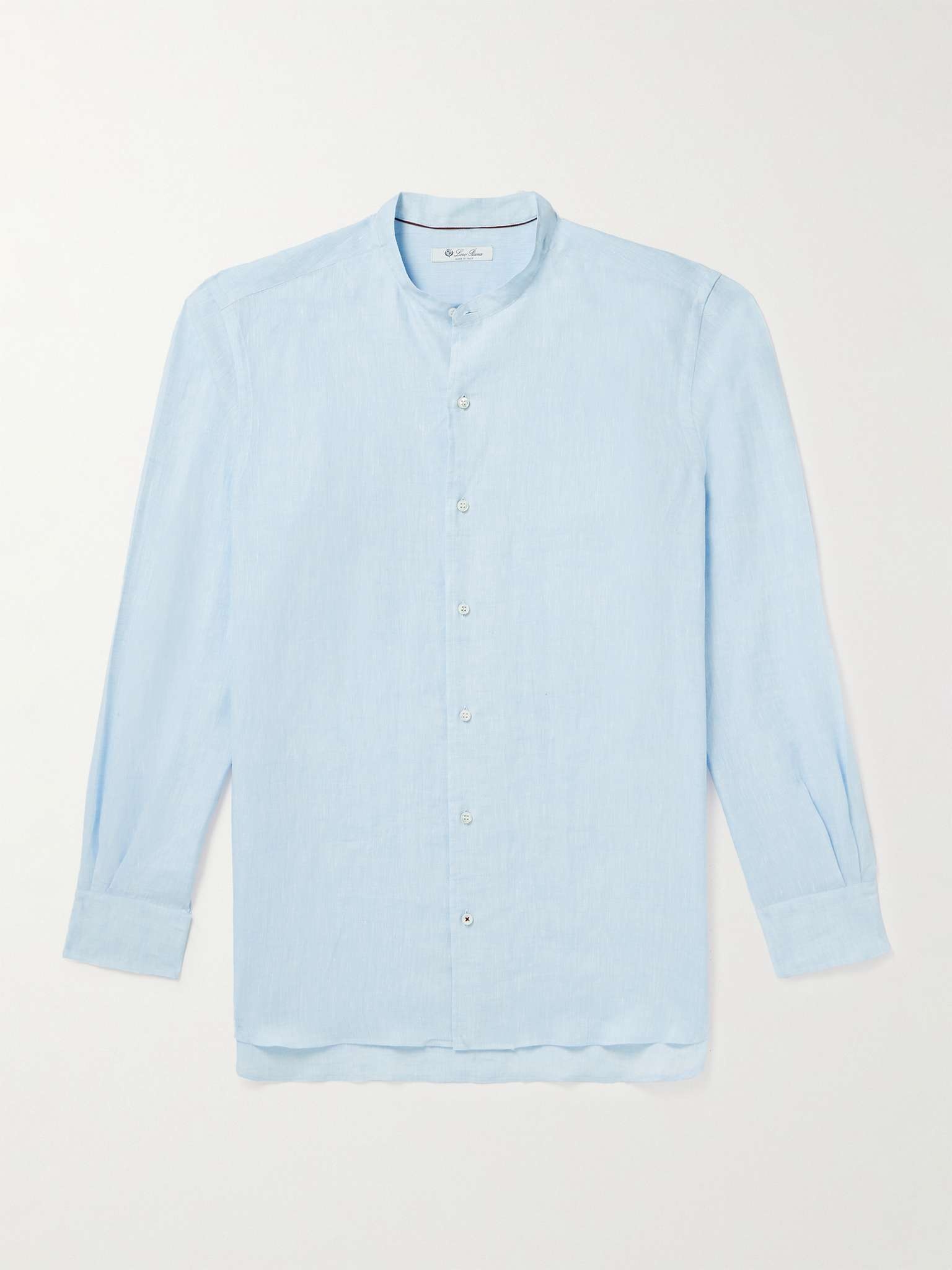 Arizona Grandad-Collar Linen Shirt - 1