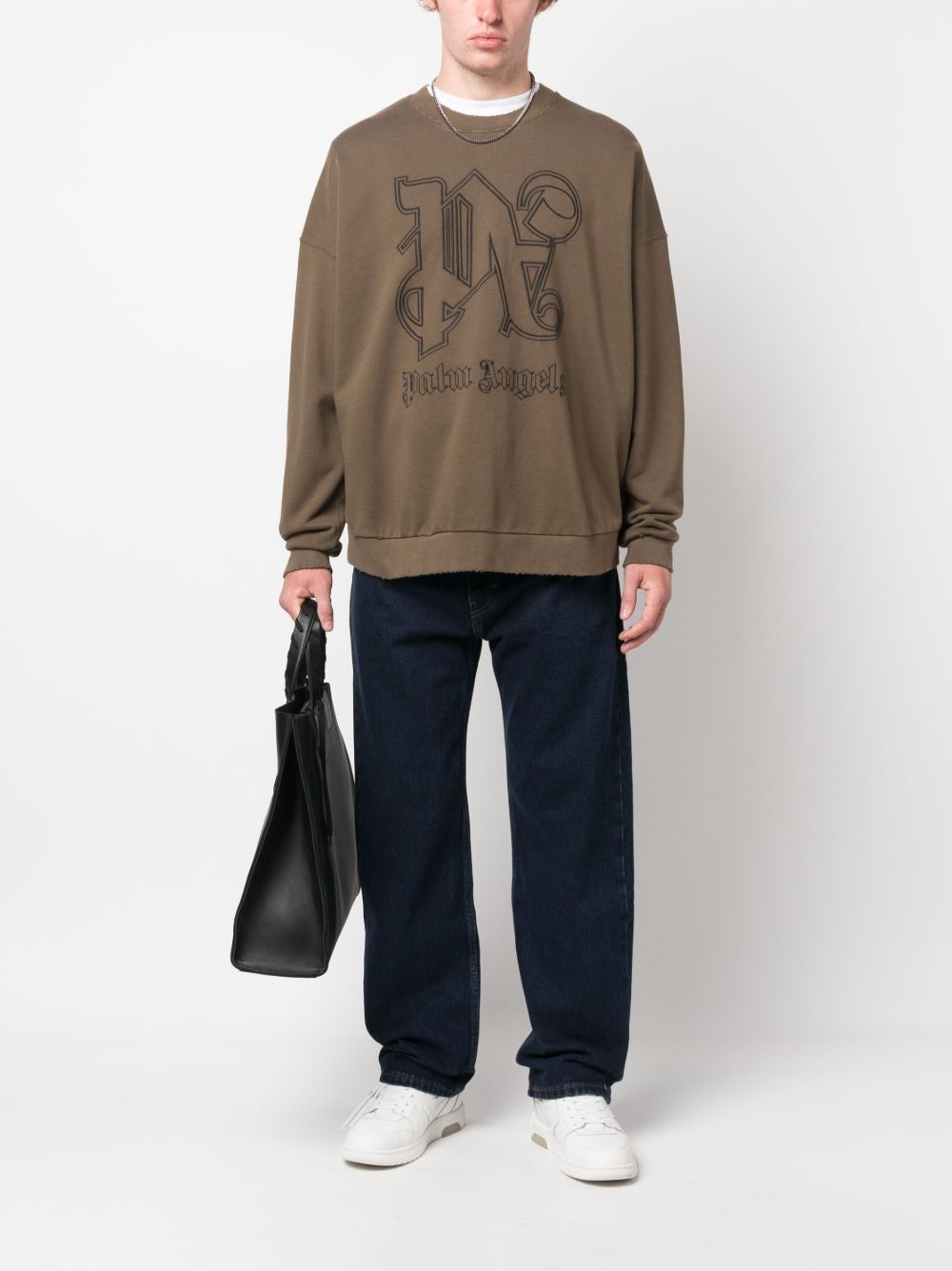 embroidered-logo cotton sweatshirt - 2