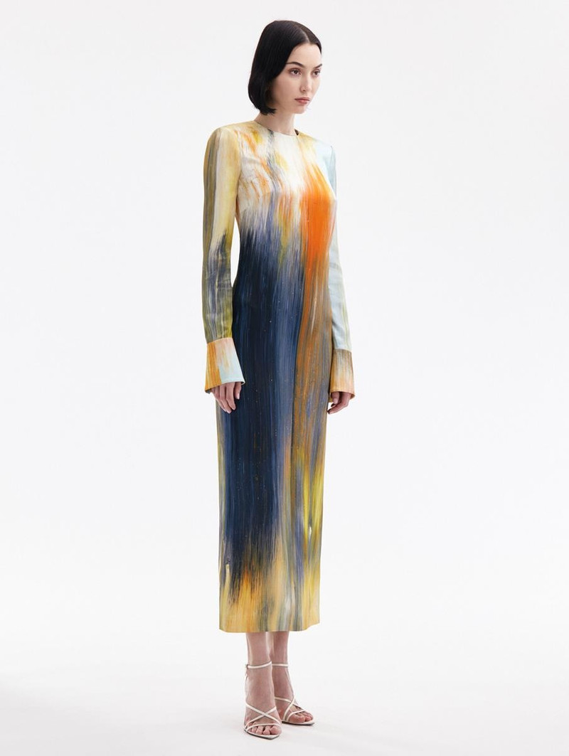 ABSTRACT BRUSHSTROKE MAROCAINE DRESS 3