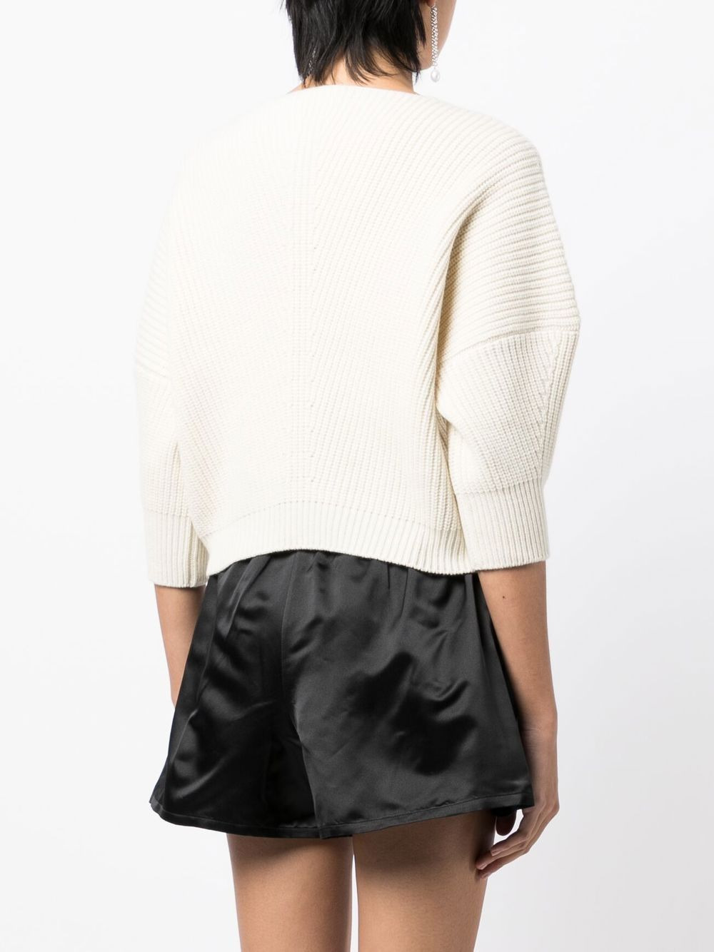 V-neck ribbed-knit jumper - 4