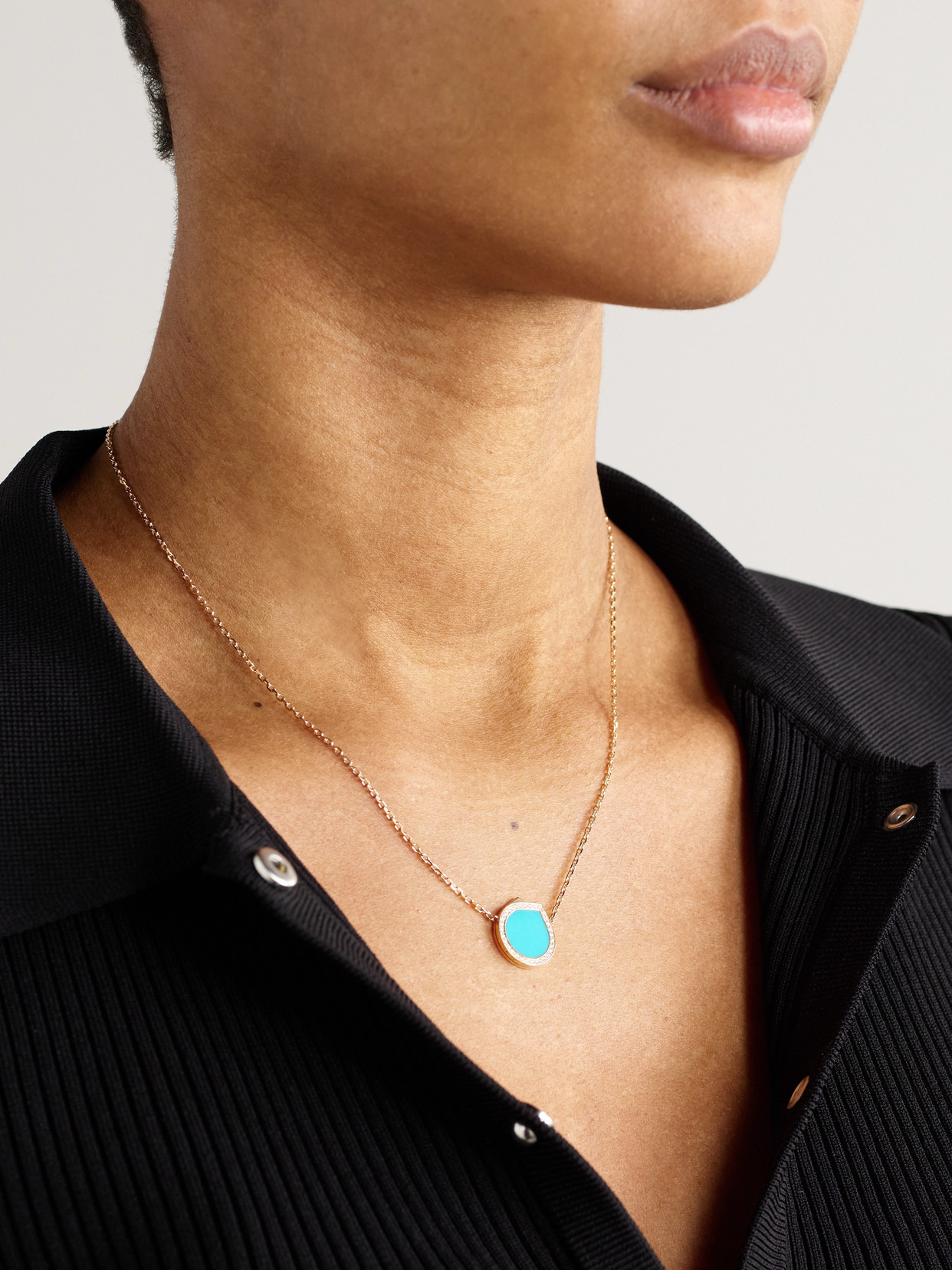 Antifer 18-karat Rose Gold, Turquoise And Diamond Necklace - 2