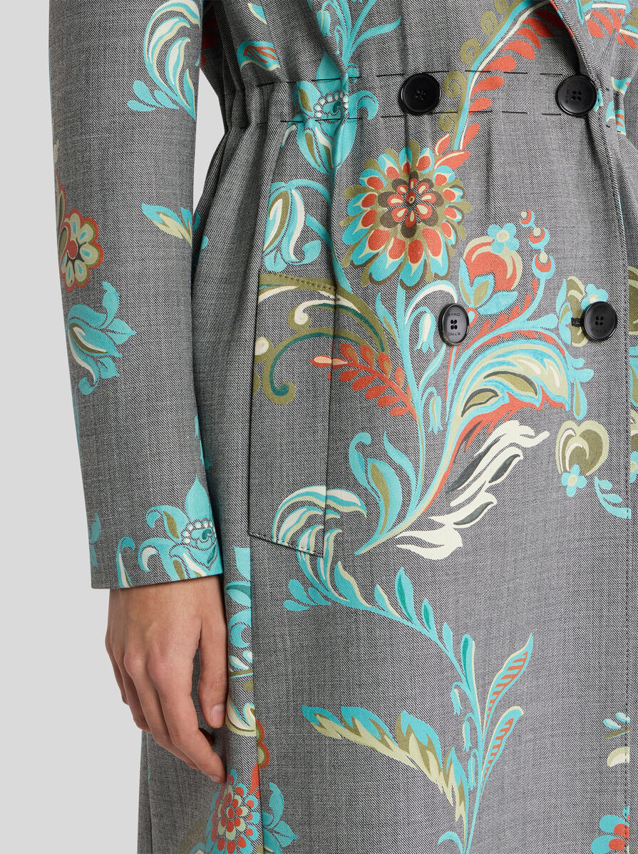 DOUBLE-BREASTED WOOL-BLEND COAT WITH DAFFODIL PRINT - 2