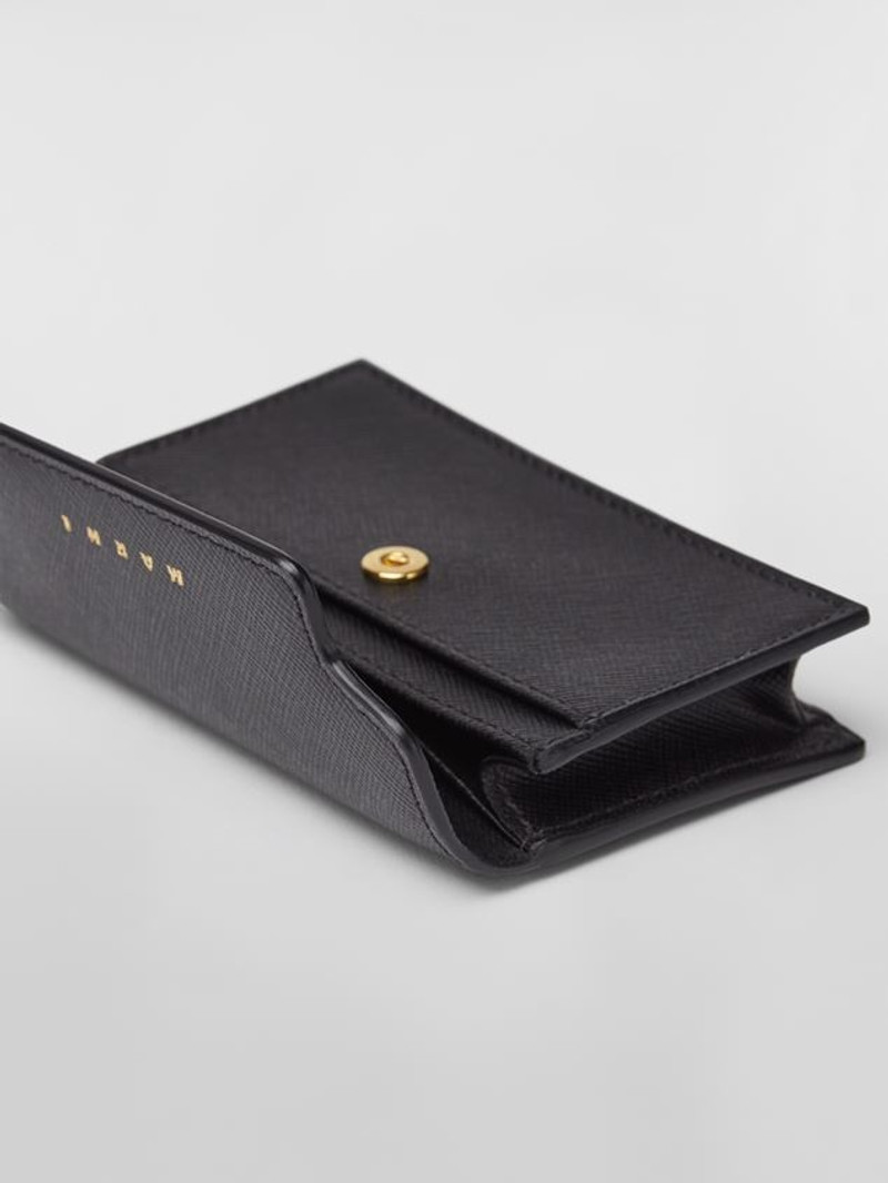Marni BUSINESS CARD HOLDER IN BLACK SAFFIANO CALFSKIN outlook