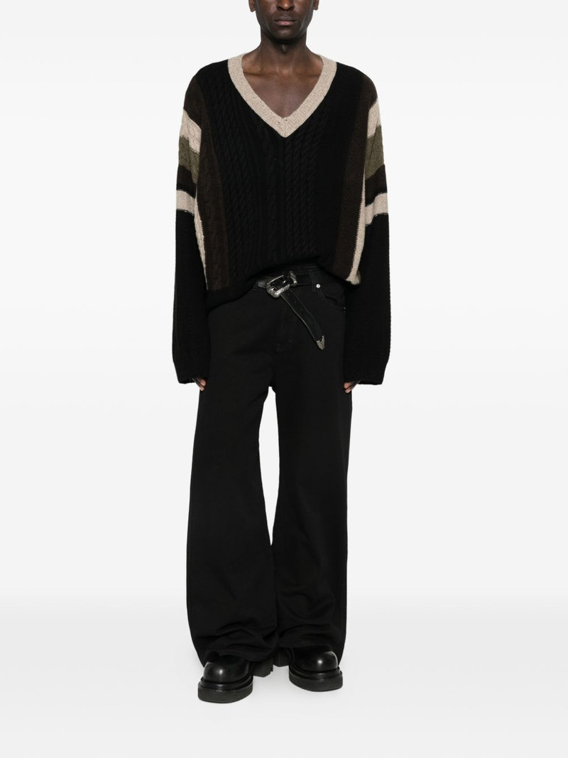 Enfants Riches Déprimés V-neck cable-knit sweater outlook