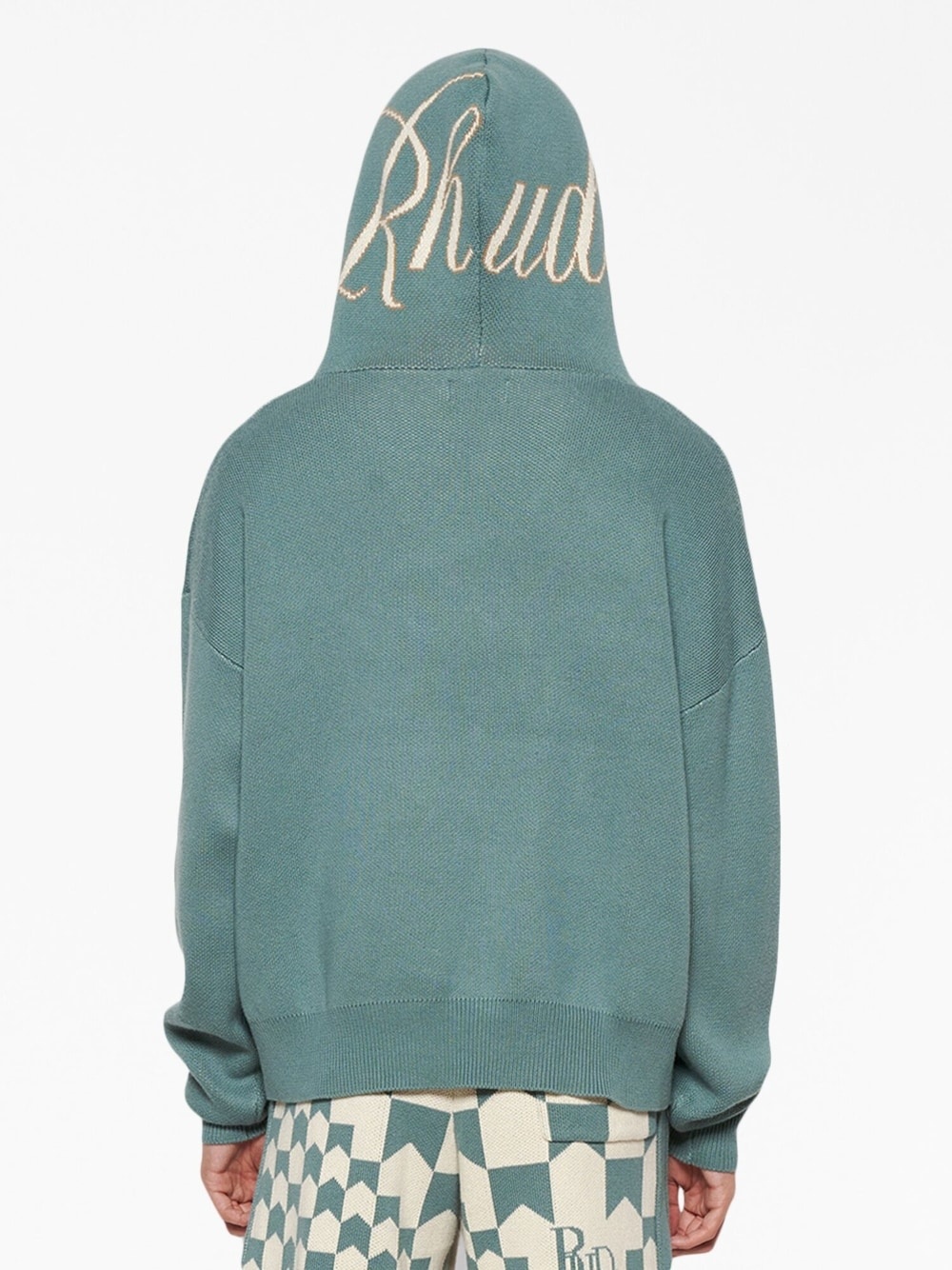 Script logo-print knitted hoodie - 5