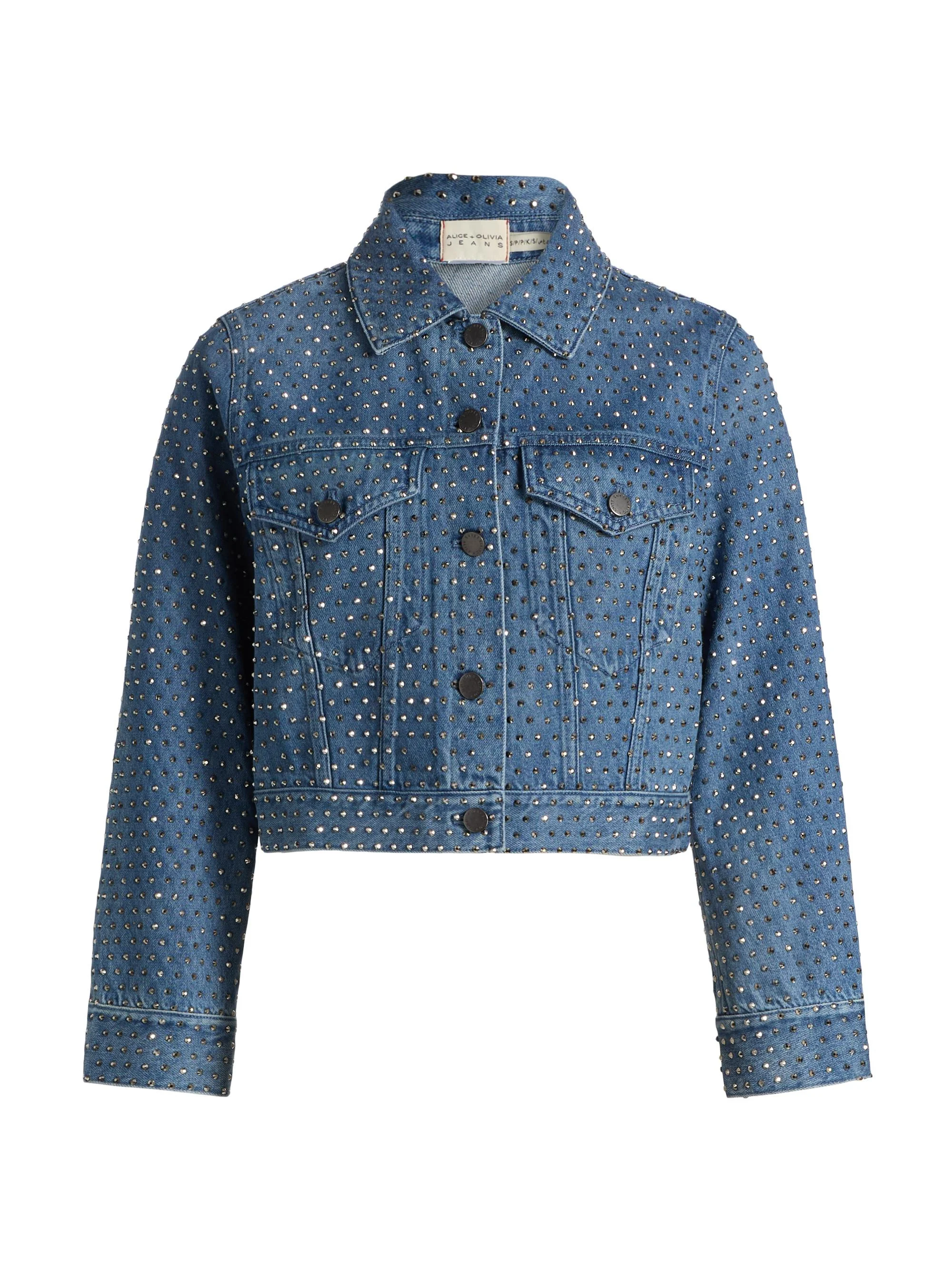 Women's Chloe Embellished Boxy Crop Jacket - Brooklyn Blue Hematite - 1