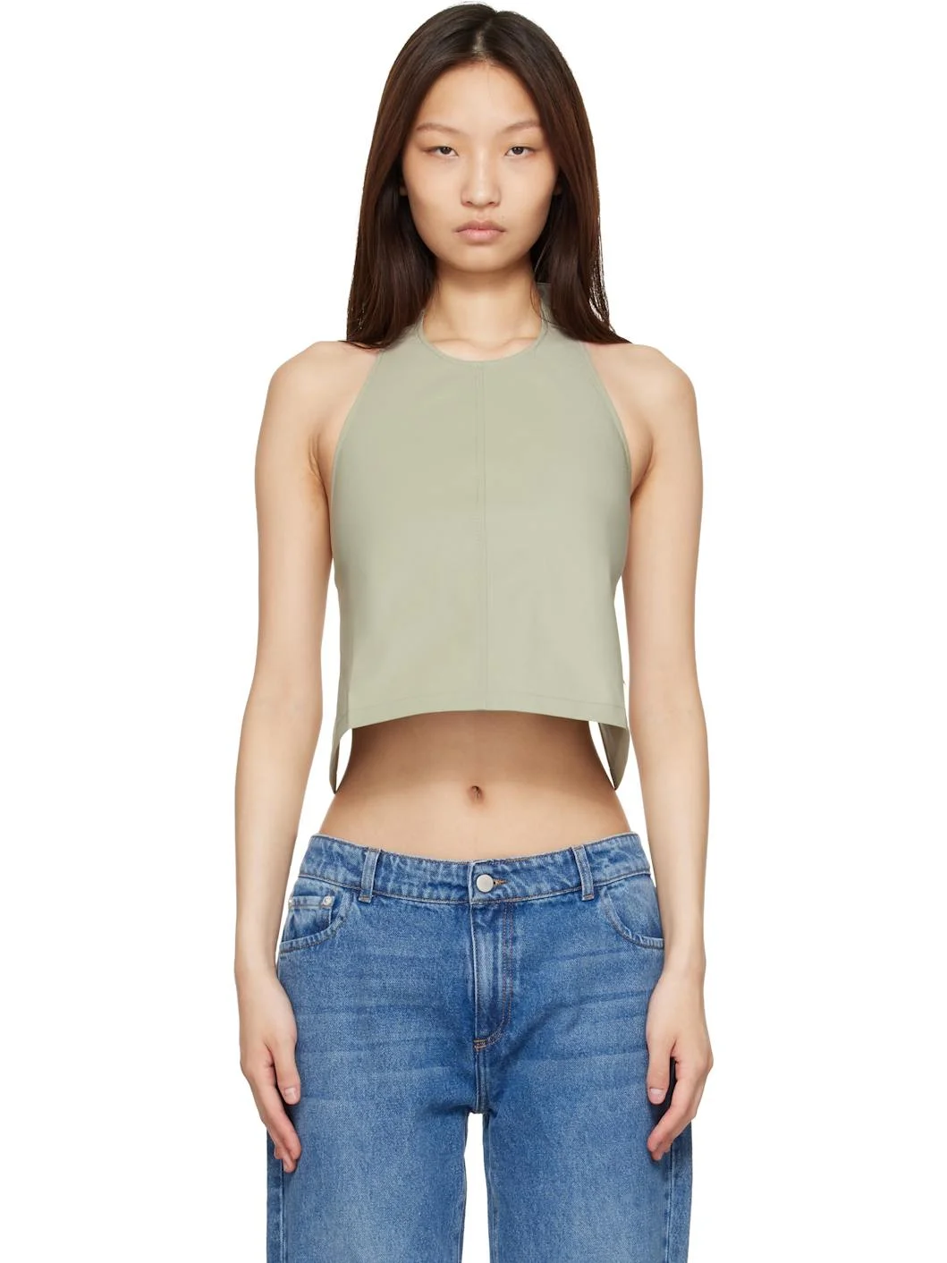 Taupe Clean Backless Halter Top - 1