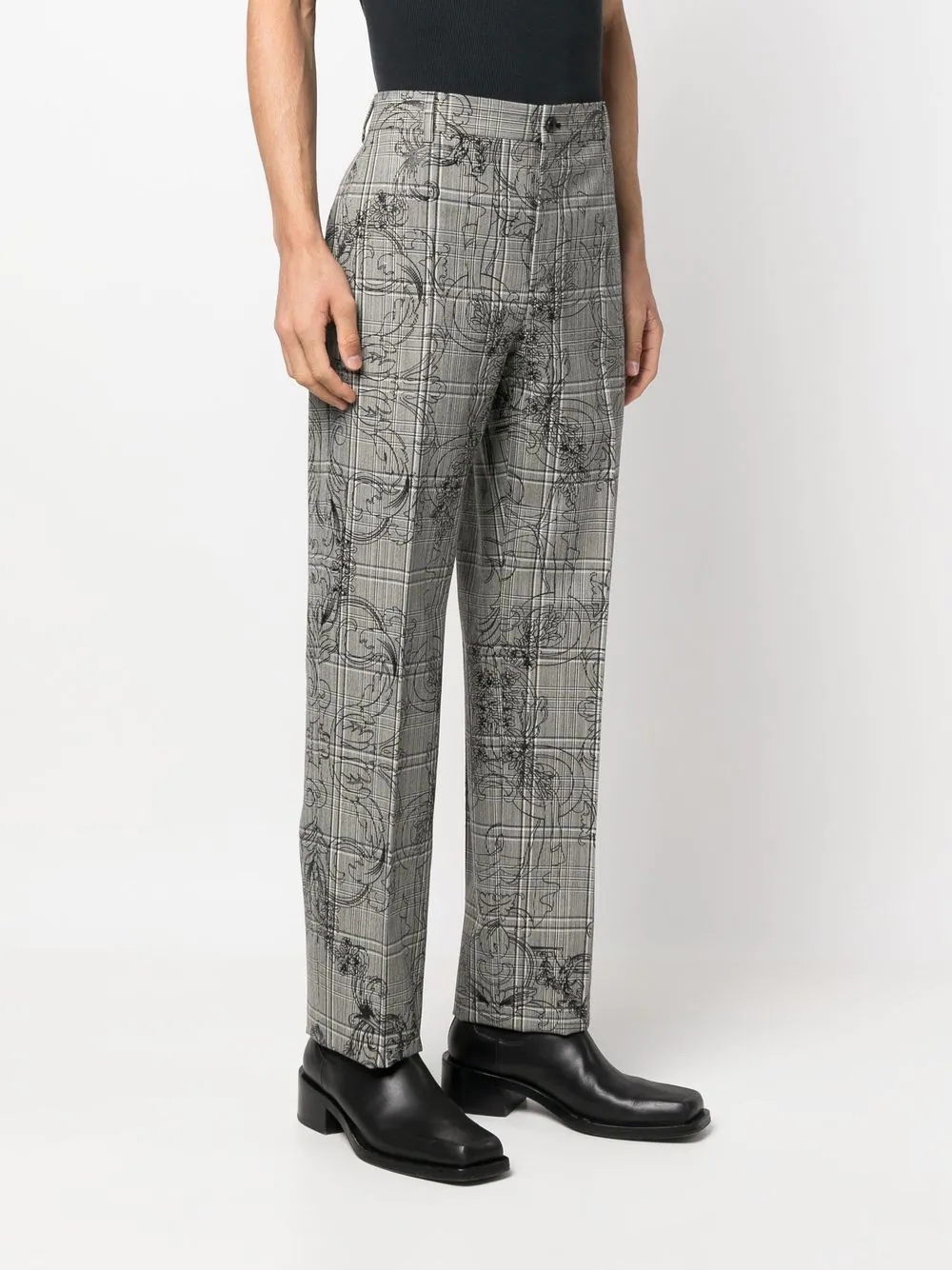 Baroque check-pattern trousers - 3