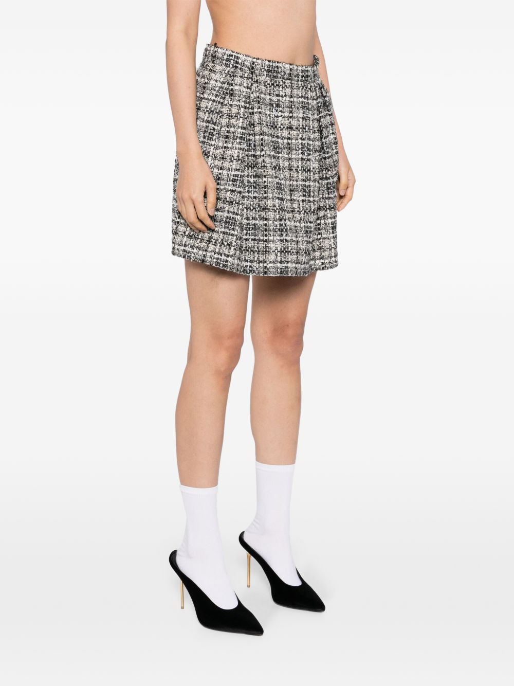 checked lurex tweed skirt - 3