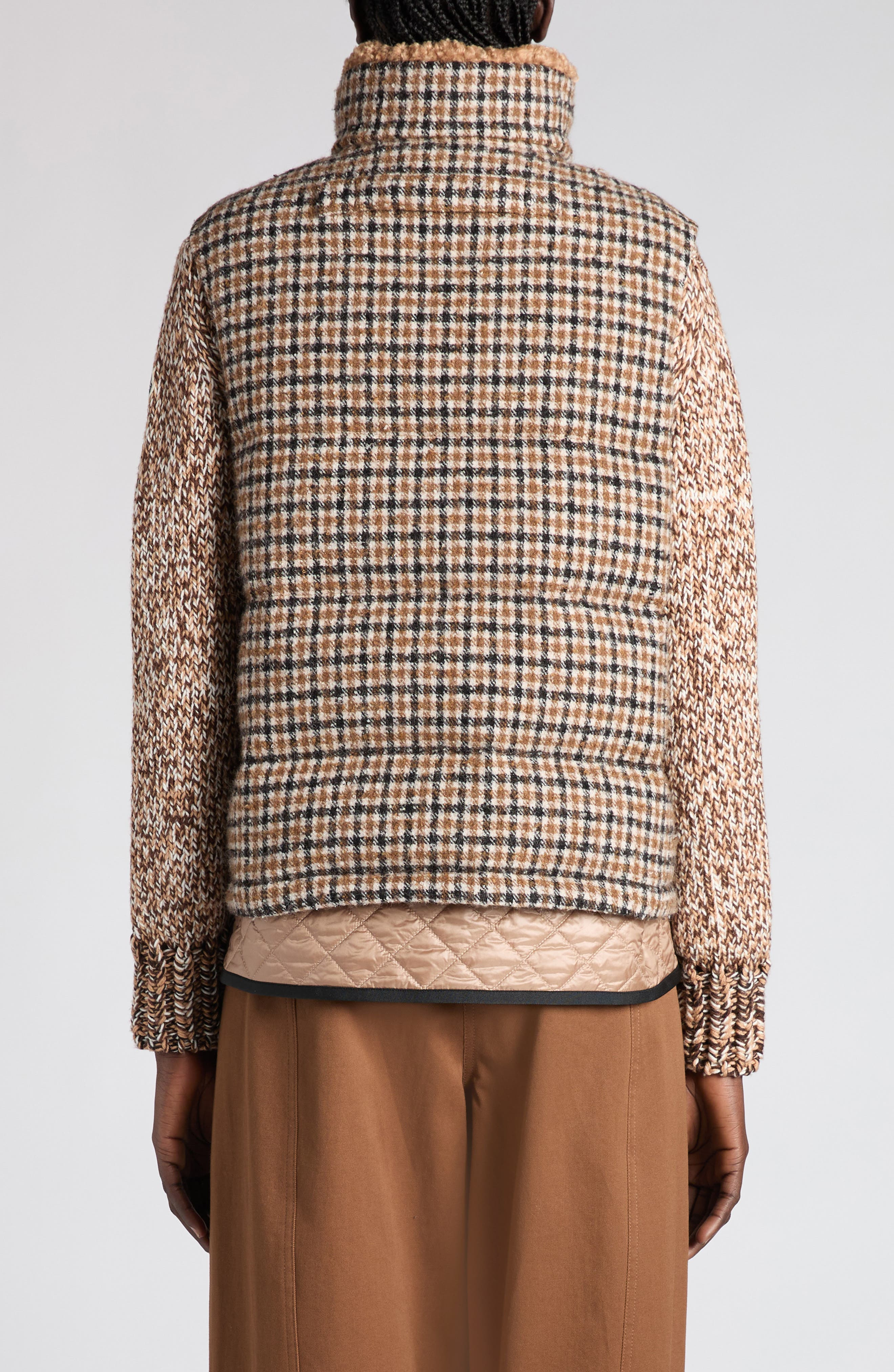 Moncler Touvet 3-in-1 Down Vest in Brown/Beige Check at Nordstrom - 3
