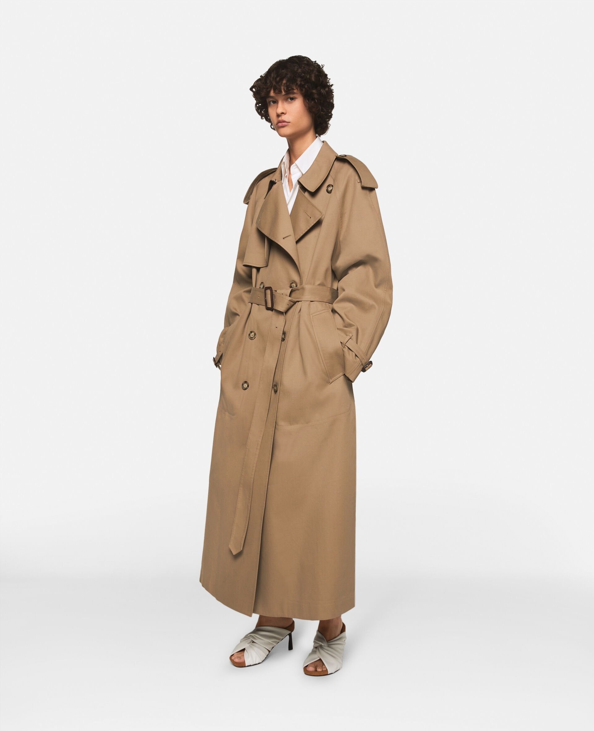 Belted Cotton Trench Coat - 4