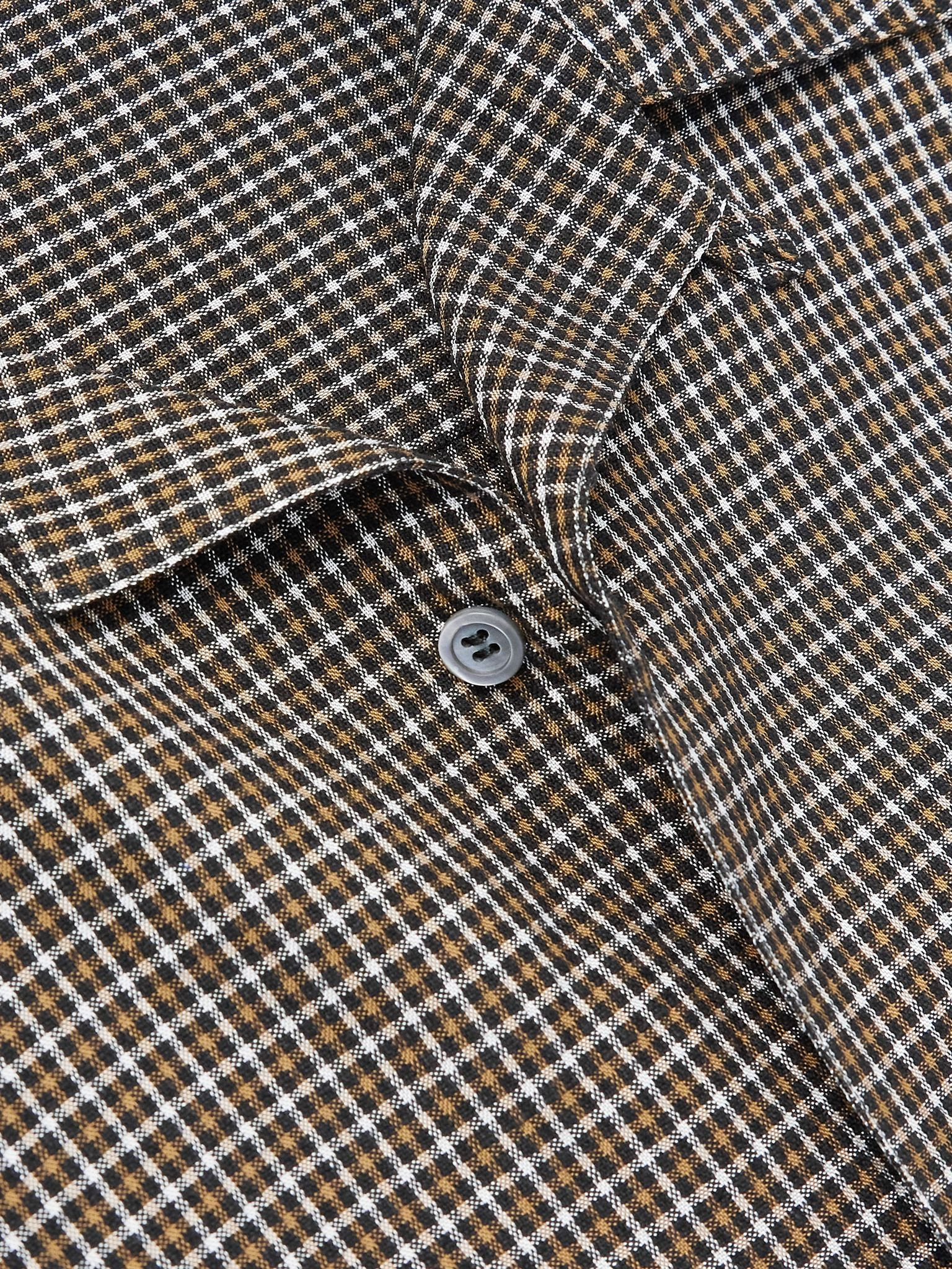 + Paula's Ibiza Convertible-Collar Checked Linen-Blend Shirt Green - 4